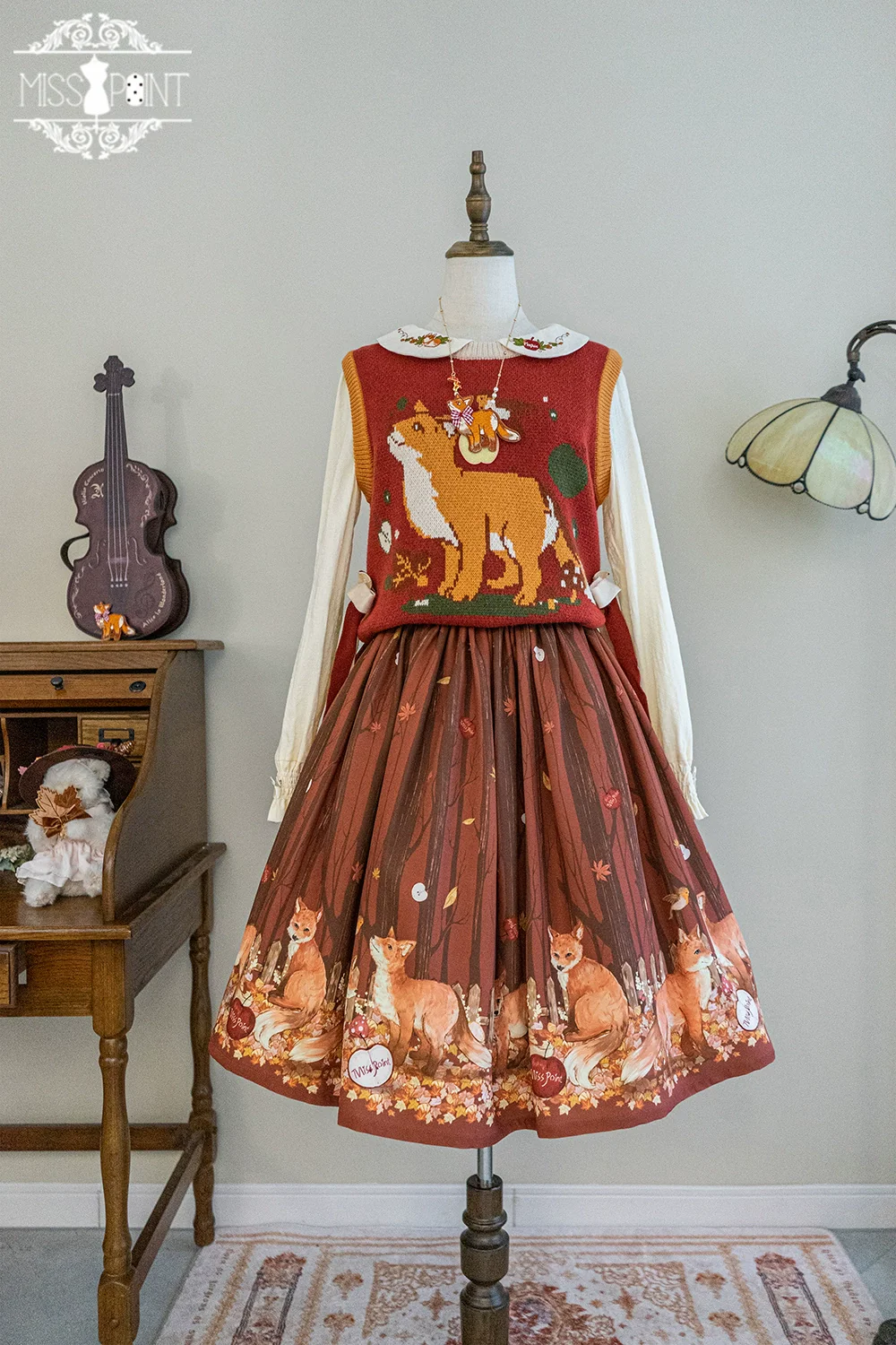 Chubby Fox in the Forest - Kawaii Lolita Vest Customized Lolita Sweater - Image 55