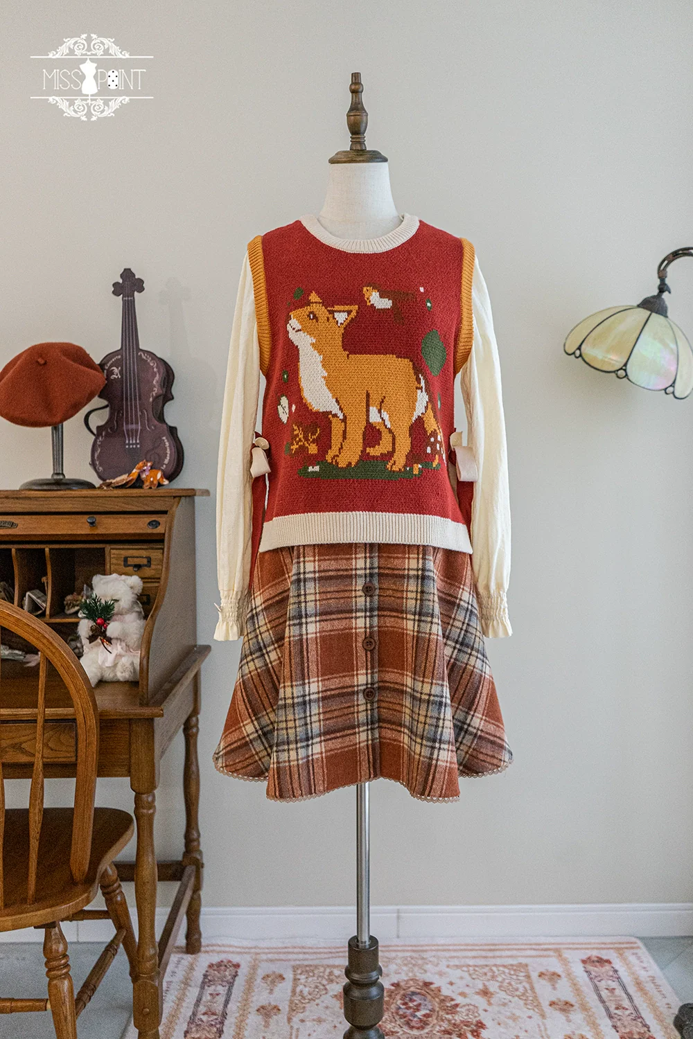 Chubby Fox in the Forest - Kawaii Lolita Vest Customized Lolita Sweater - Image 59