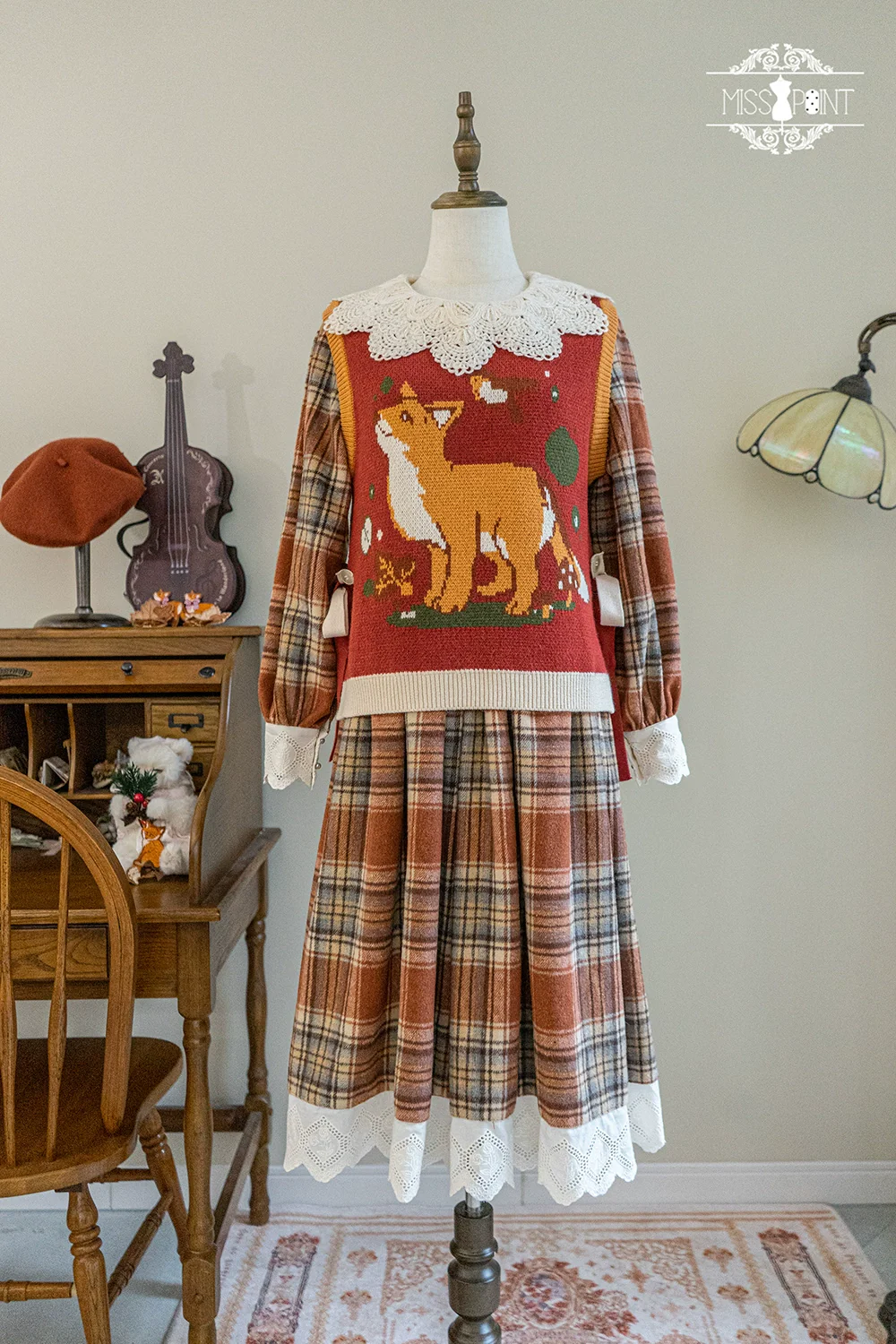 Chubby Fox in the Forest - Kawaii Lolita Vest Customized Lolita Sweater - Image 61