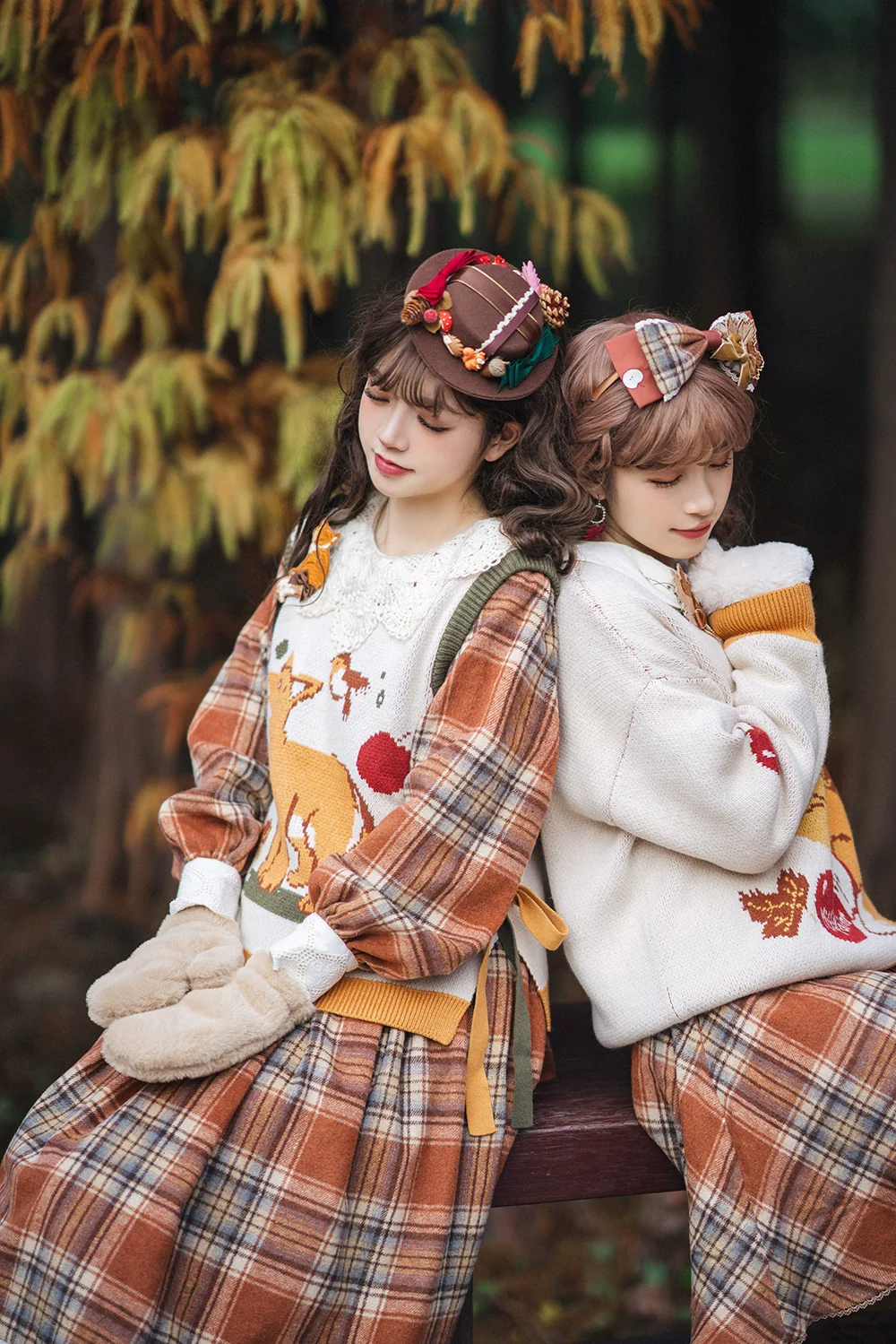 Chubby Fox in the Forest - Kawaii Lolita Vest Customized Lolita Sweater - Image 8