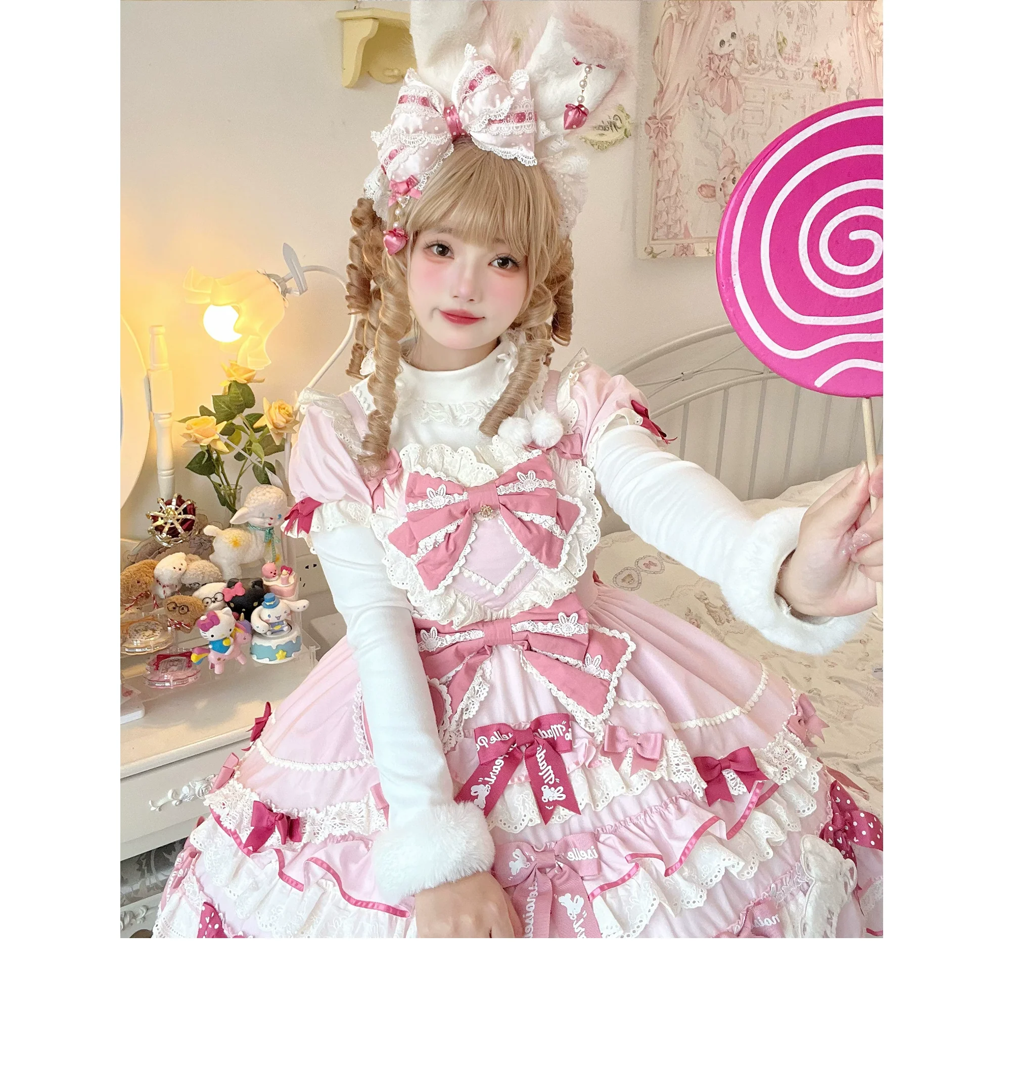 MeowMeow - Pom Pom - Kawaii Lolita Winter Innerwear, Fuzzy Cuffs - Image 8