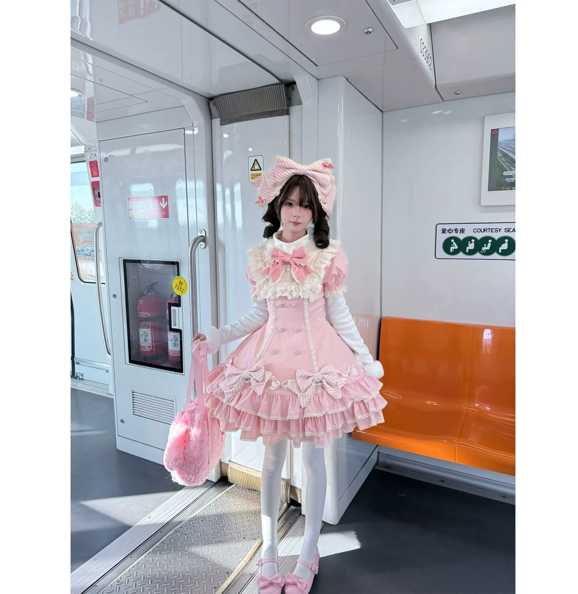 MeowMeow - Pom Pom - Kawaii Lolita Winter Innerwear, Fuzzy Cuffs - Image 9