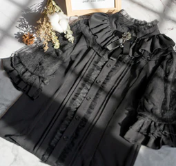 Kencrlo - Dim Moonlight - Classic Lolita Chiffon Yarn Inner Blouse - Image 5