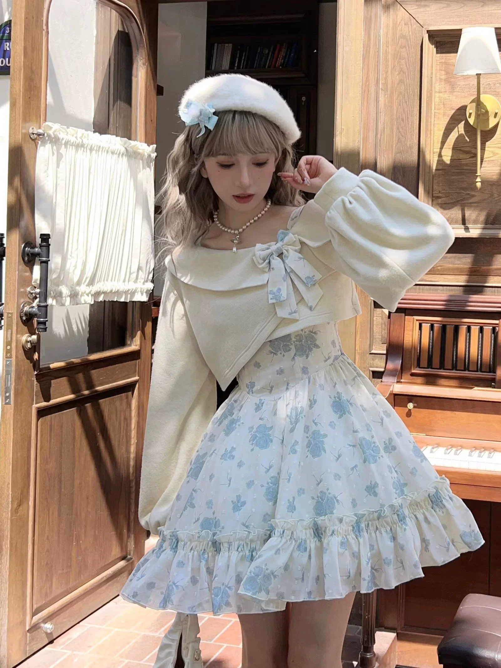 KuMa Lolita - Twilight Rose - Sweet Lolita Dress Sweater and JSK - Image 18