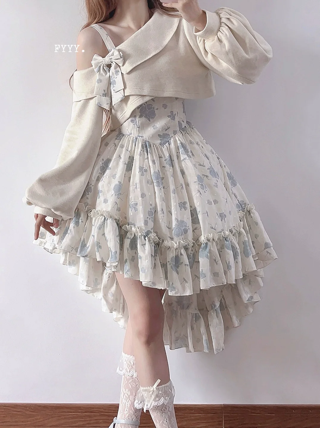 KuMa Lolita - Twilight Rose - Sweet Lolita Dress Sweater and JSK - Image 2