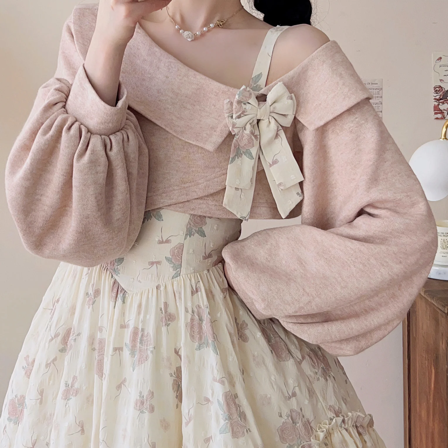 KuMa Lolita - Twilight Rose - Sweet Lolita Dress Sweater and JSK - Image 5
