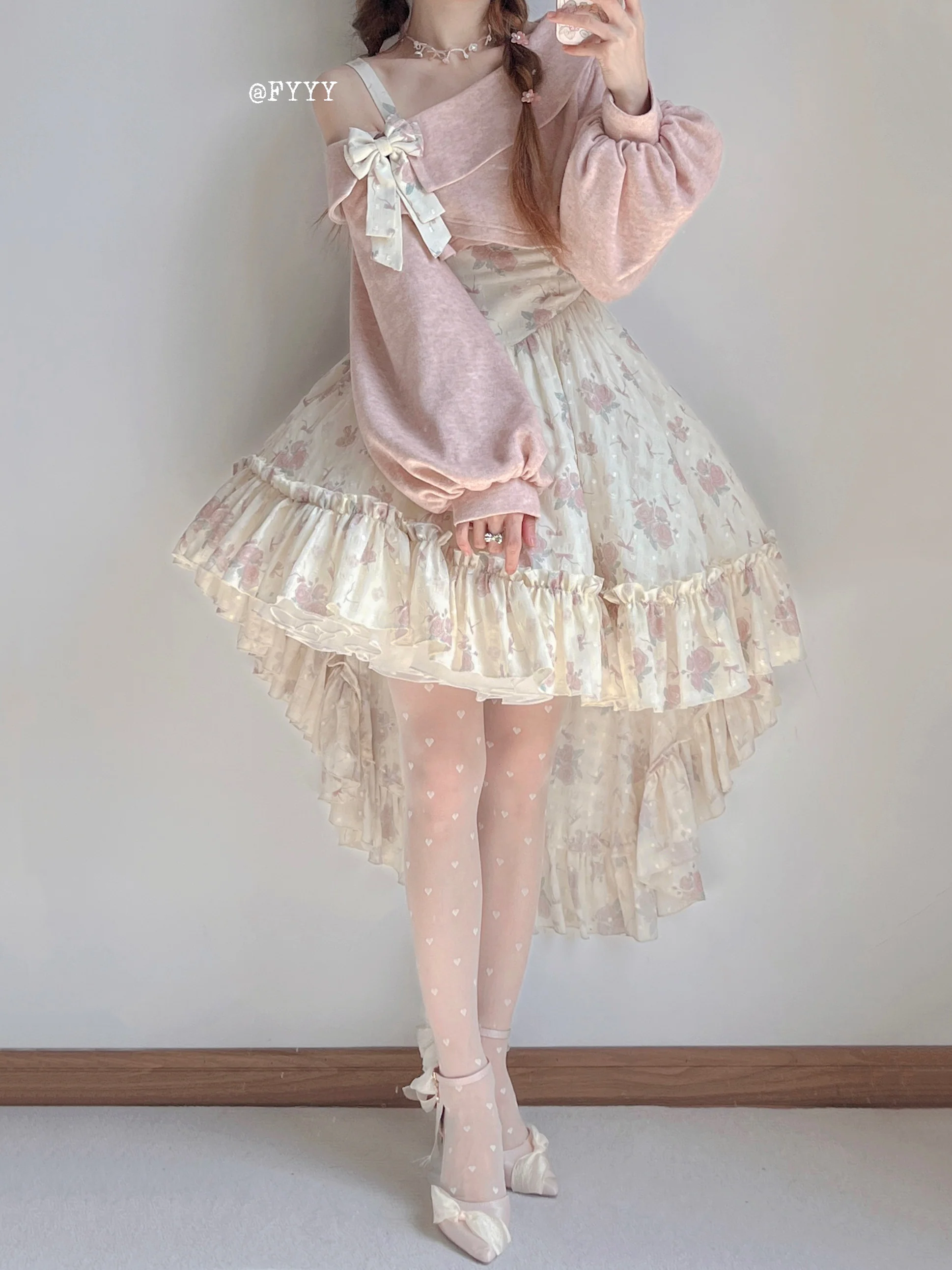 KuMa Lolita - Twilight Rose - Sweet Lolita Dress Sweater and JSK - Image 6
