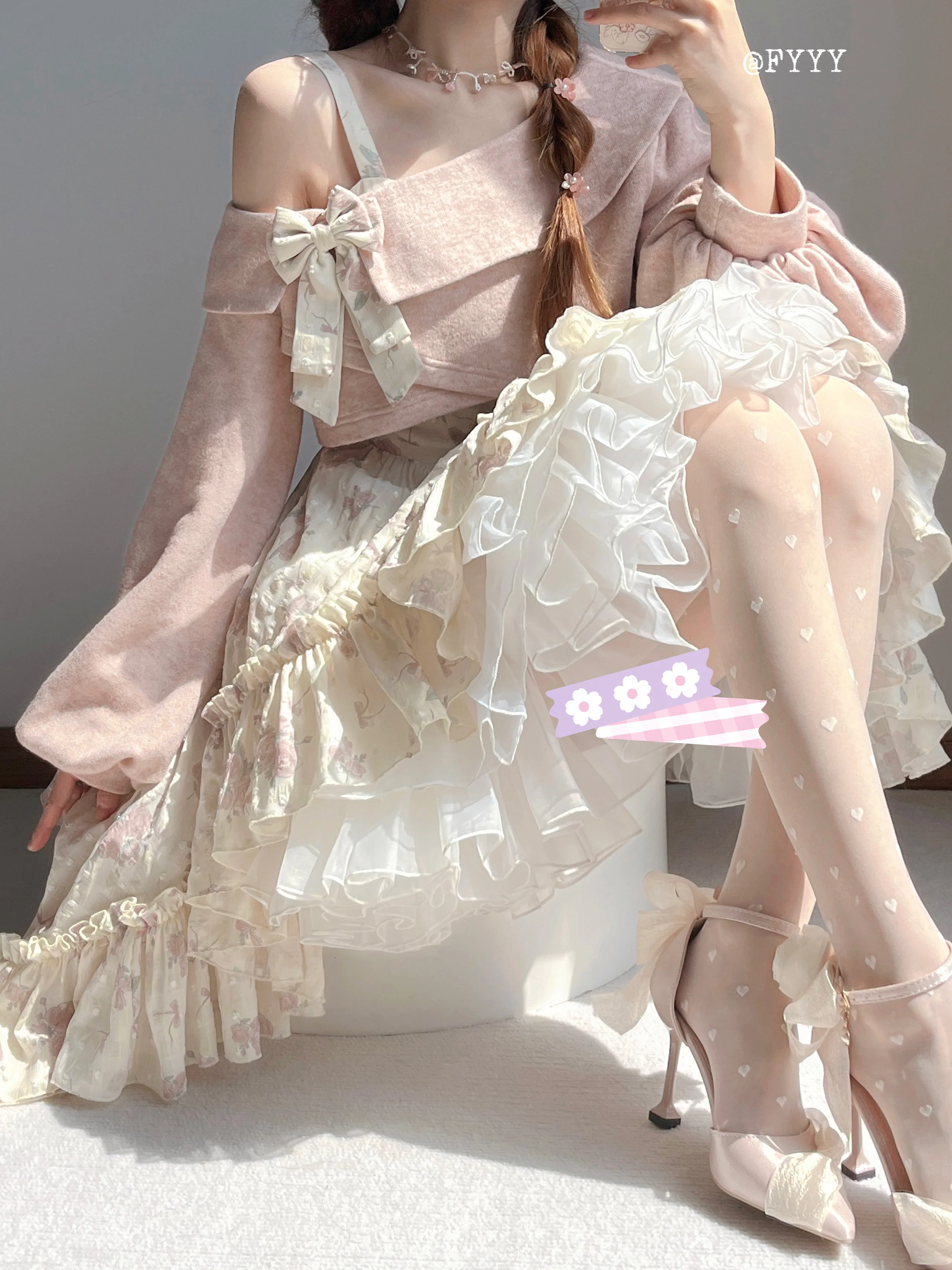 KuMa Lolita - Twilight Rose - Sweet Lolita Dress Sweater and JSK - Image 9