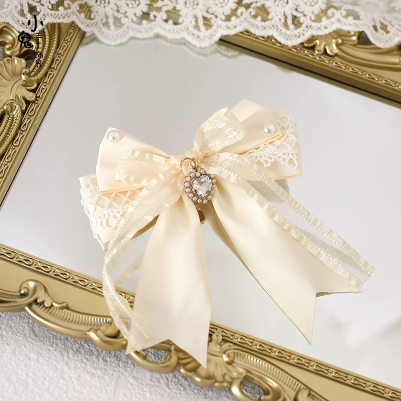 Xiaogui - Lace Lolita Headdress Set With Bow/Ruffle Details - Image 9