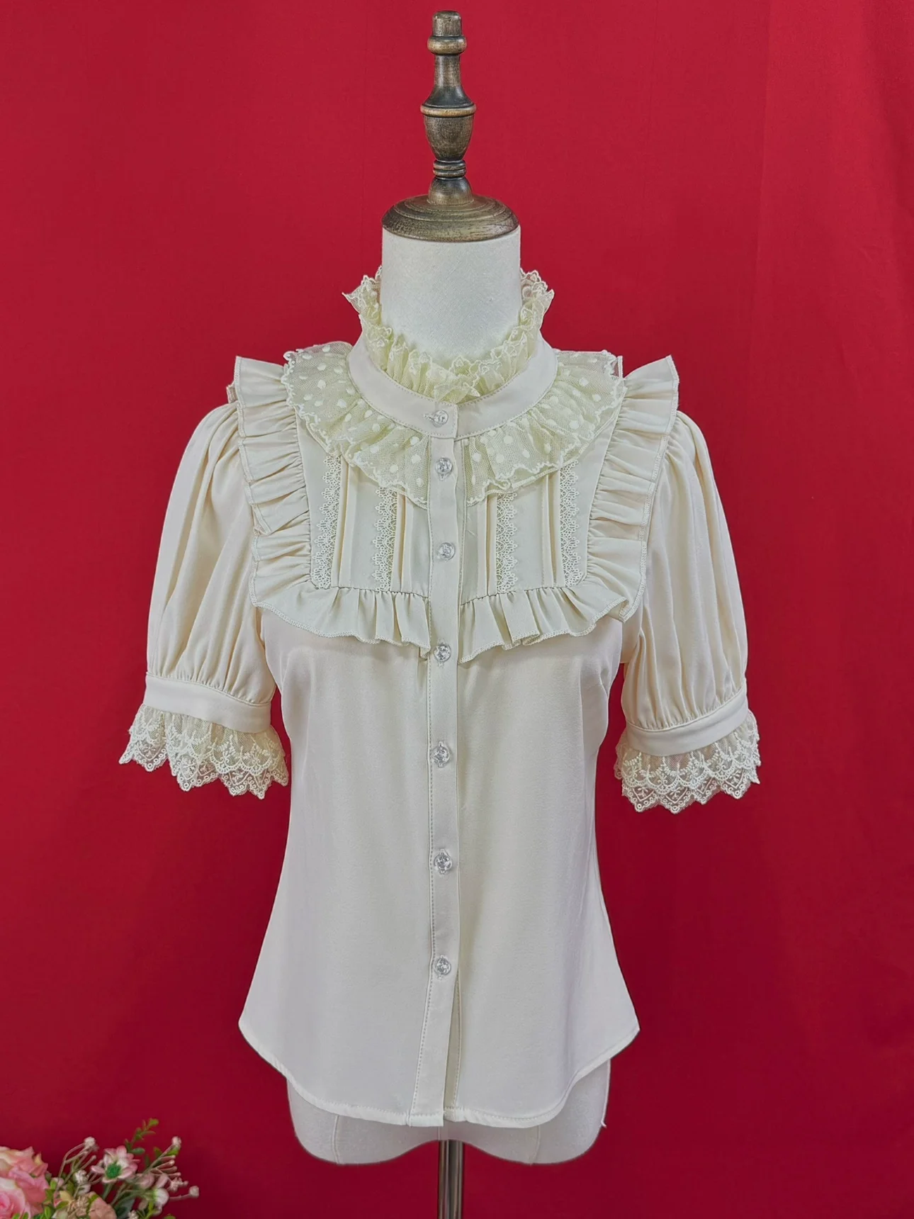 Summer End - Lace Stand-Up Collar Classic Lolita Blouse - Image 5