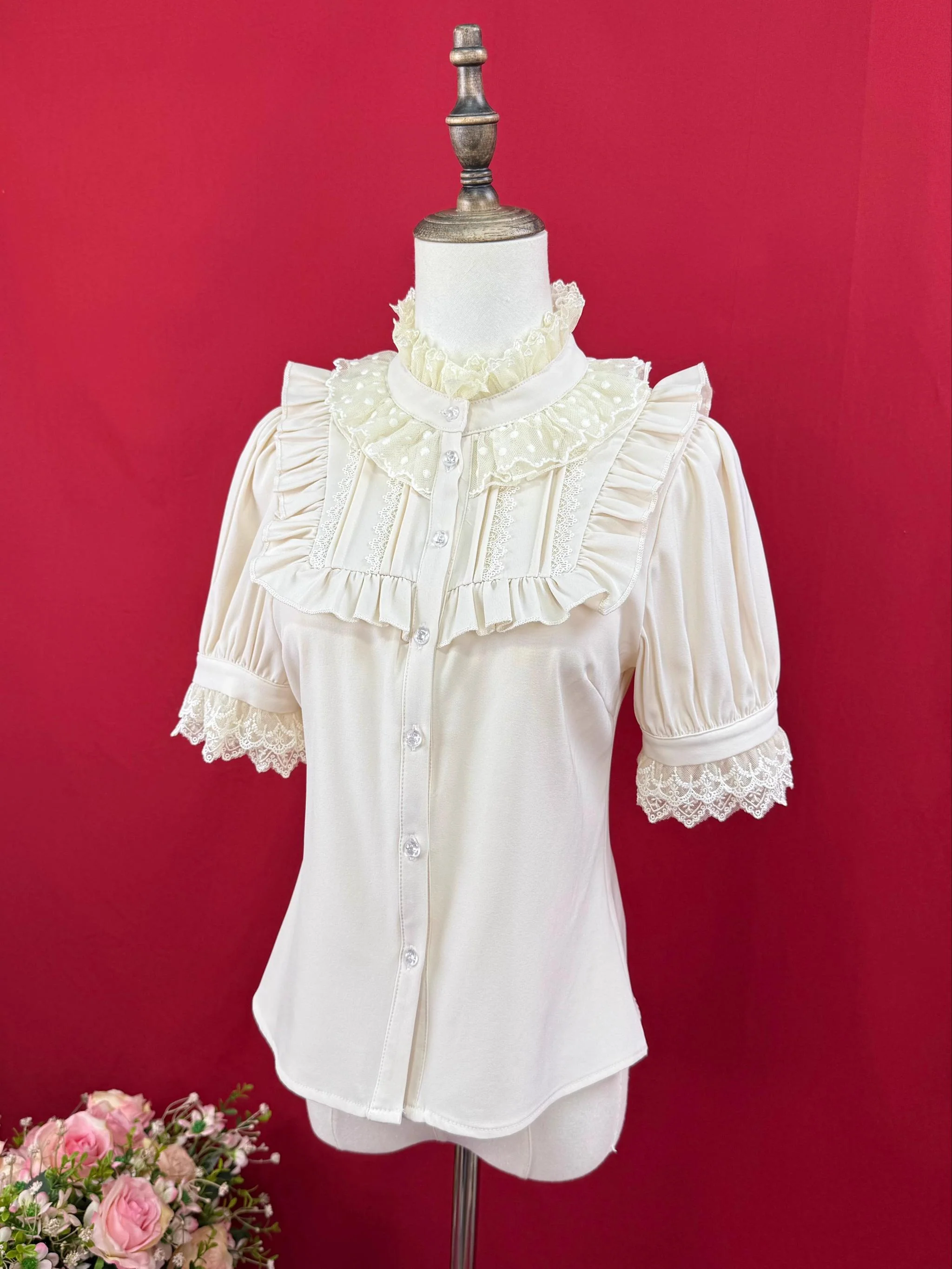 Summer End - Lace Stand-Up Collar Classic Lolita Blouse - Image 6
