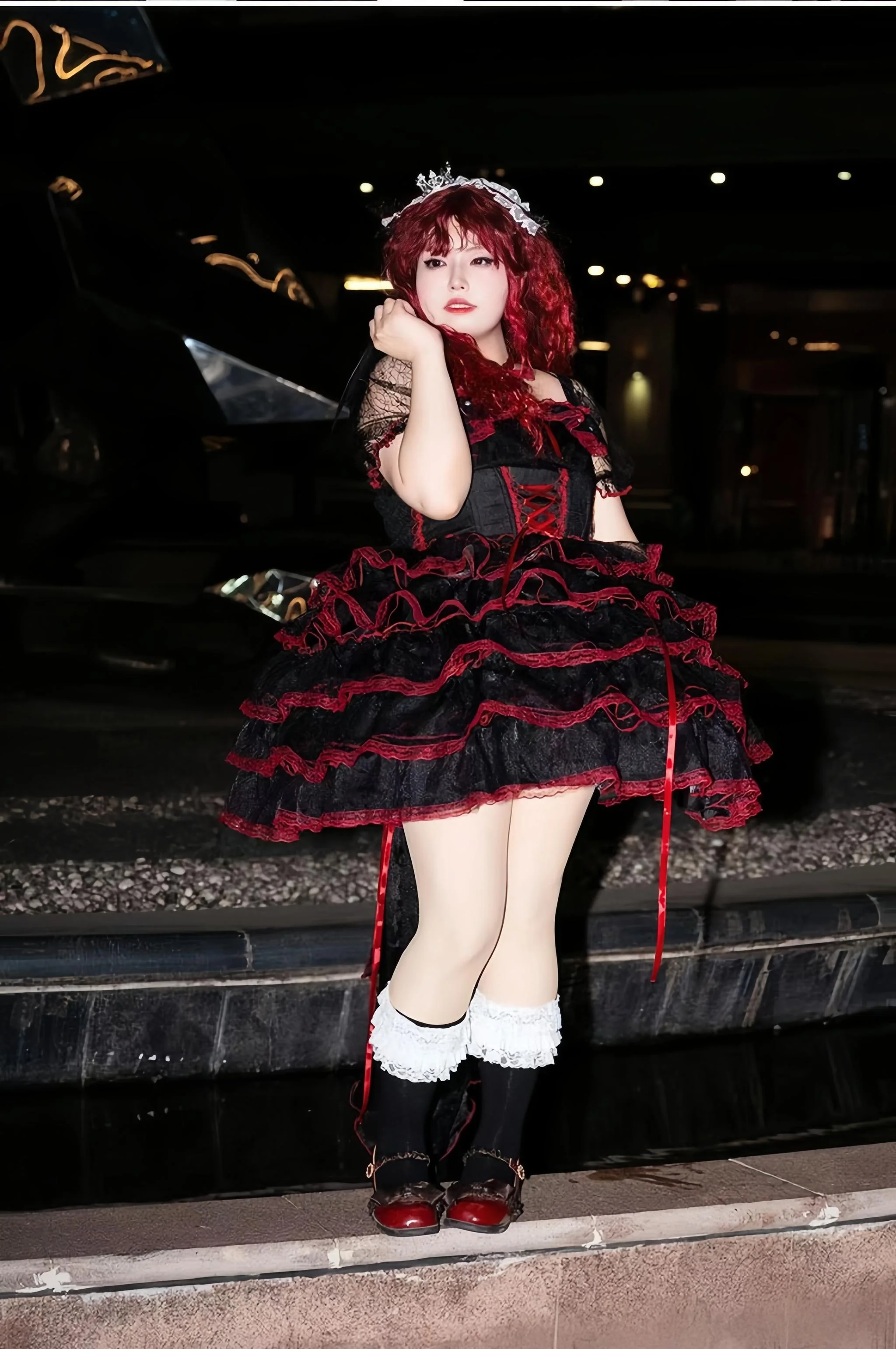 Daydream Whisper - Shisan District - Wedding Lolita OP Suit with Angel Demon Wings - Image 10