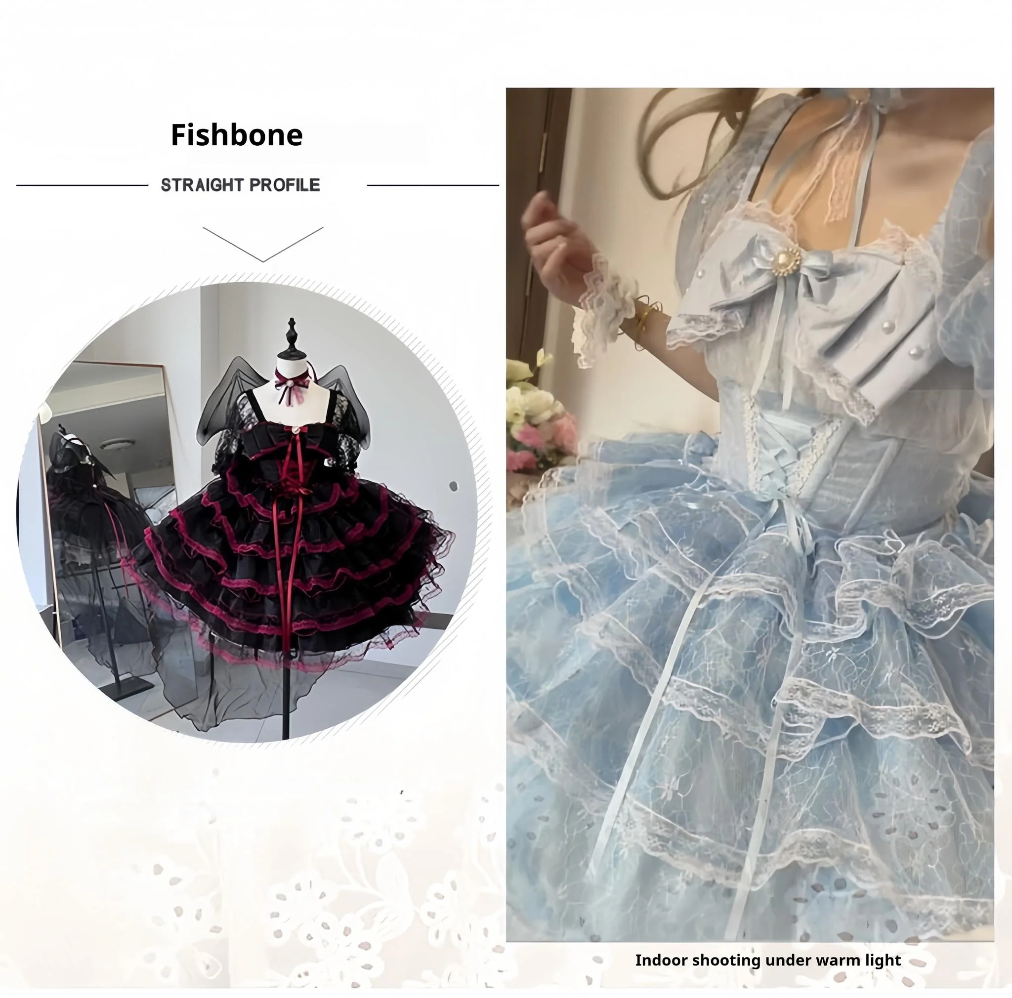 Daydream Whisper - Shisan District - Wedding Lolita OP Suit with Angel Demon Wings - Image 20