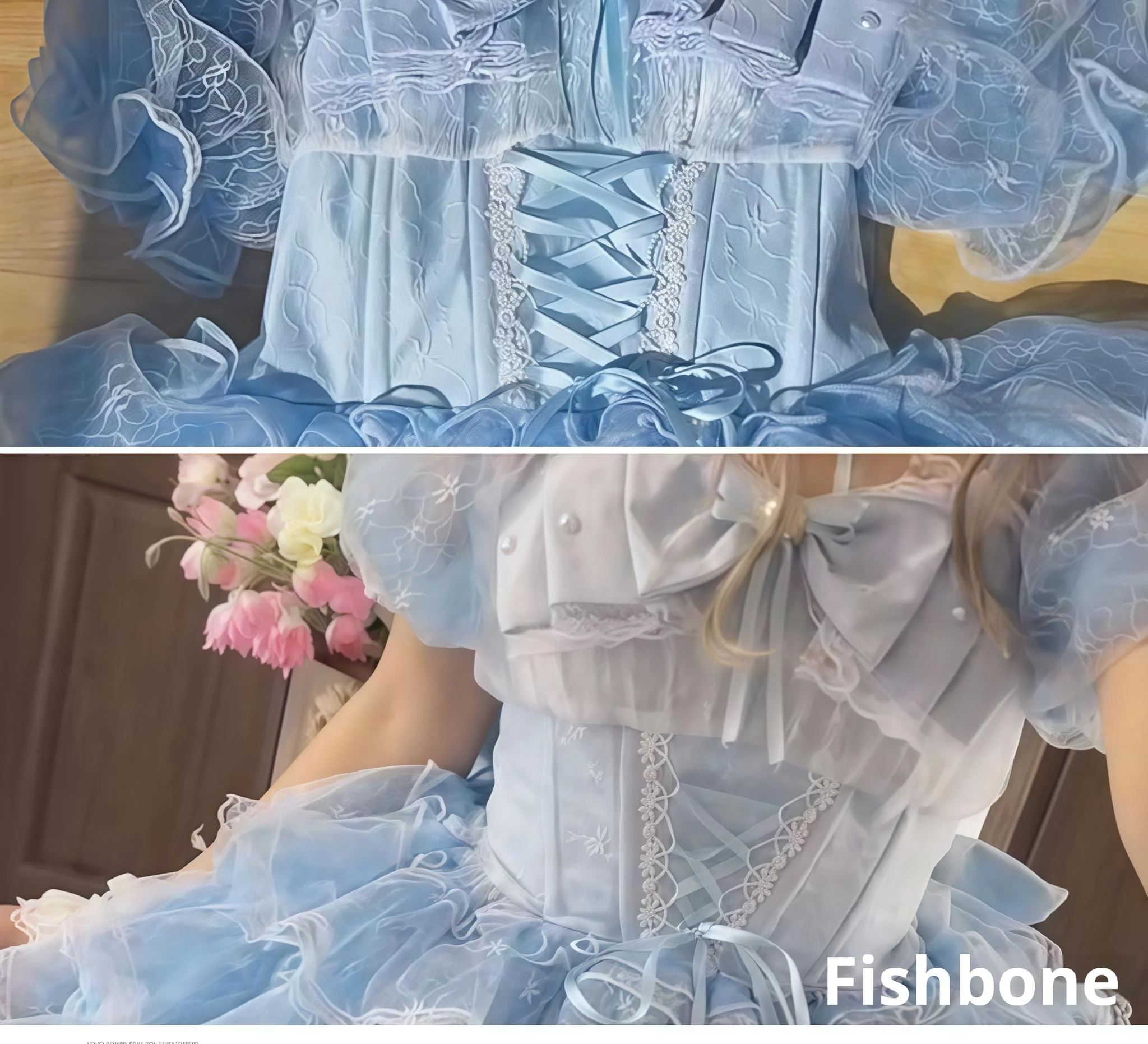 Daydream Whisper - Shisan District - Wedding Lolita OP Suit with Angel Demon Wings - Image 21