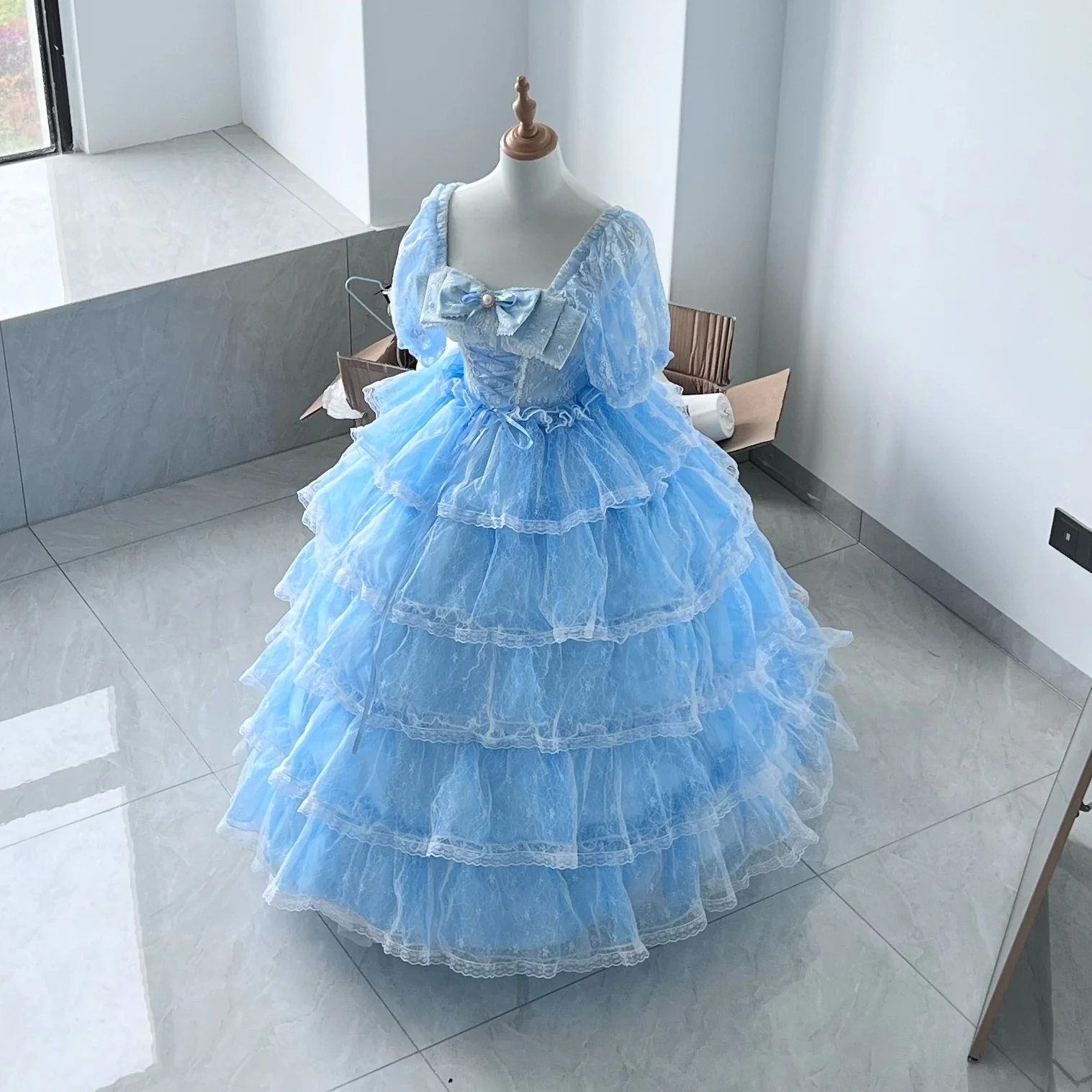 Daydream Whisper - Shisan District - Wedding Lolita OP Suit with Angel Demon Wings - Image 31