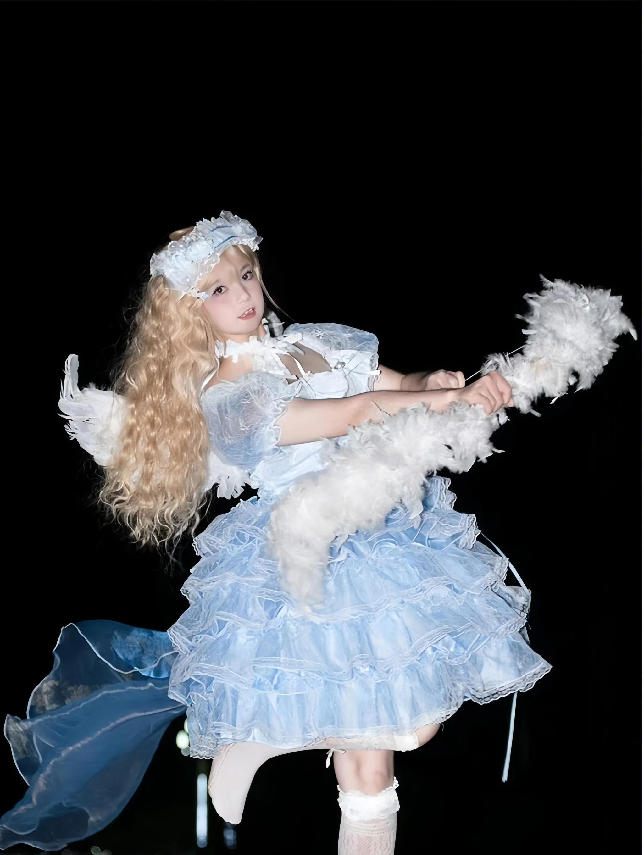 Daydream Whisper - Shisan District - Wedding Lolita OP Suit with Angel Demon Wings - Image 6
