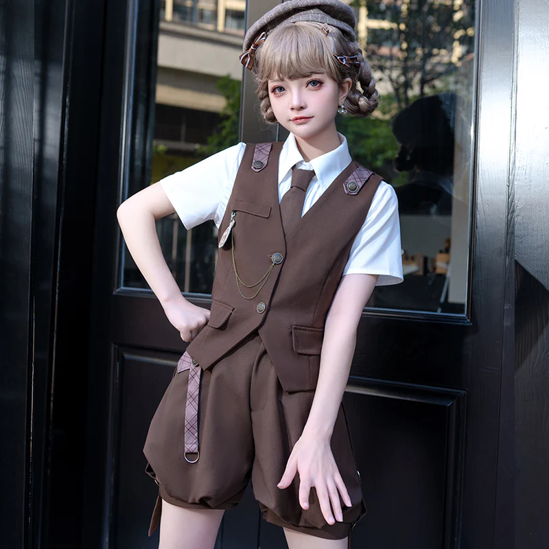 Ouji Lolita Brown Short Set - Image 9