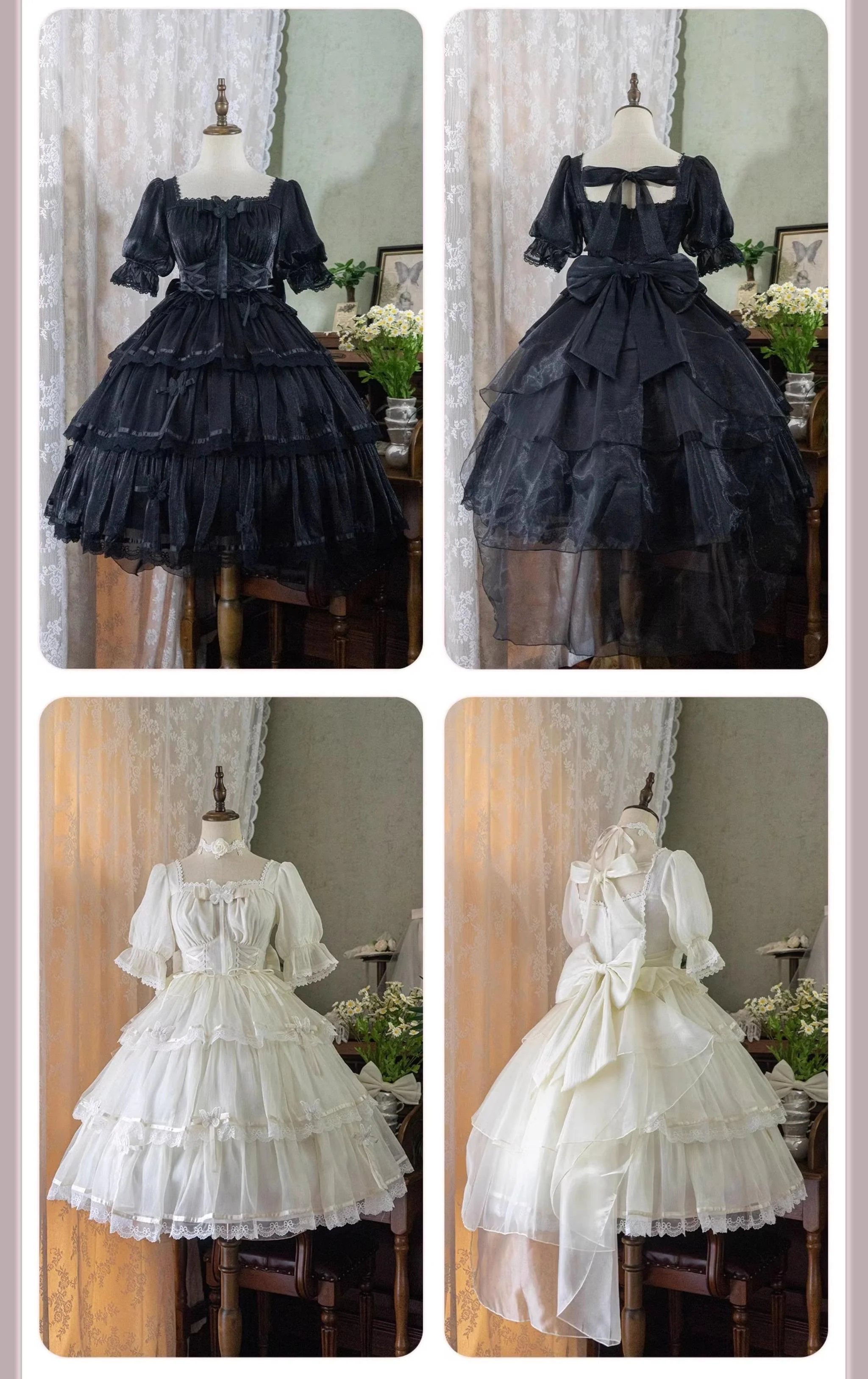 MEEKWIND - Miss Flora - Light Bridal Lolita Dress Gauze OP and JSK - Image 11