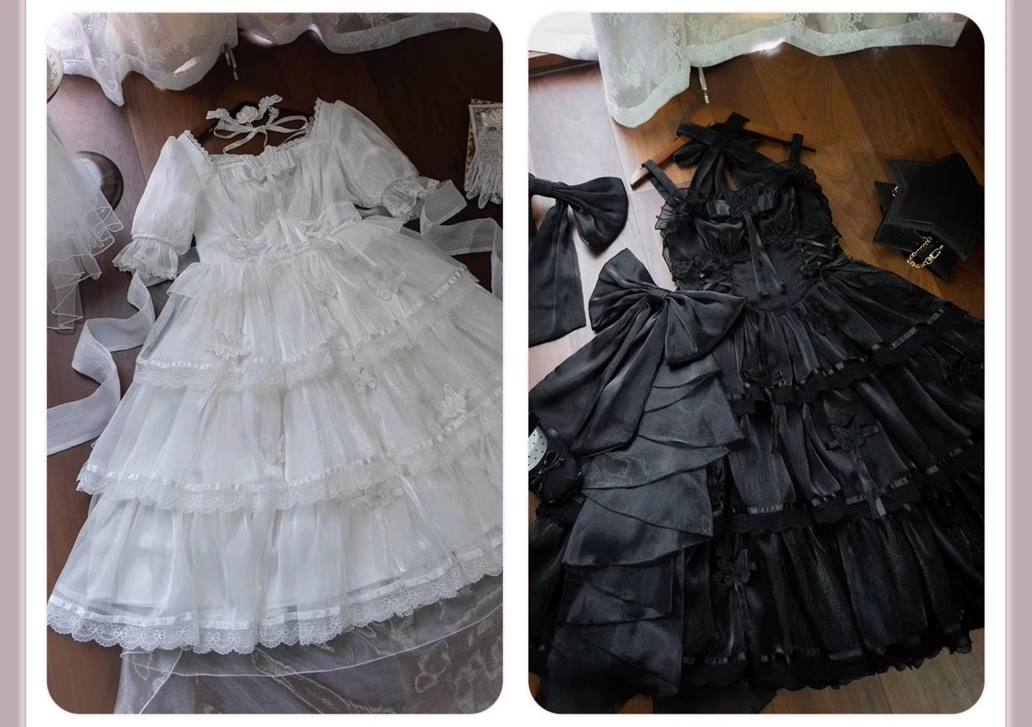 MEEKWIND - Miss Flora - Light Bridal Lolita Dress Gauze OP and JSK - Image 14