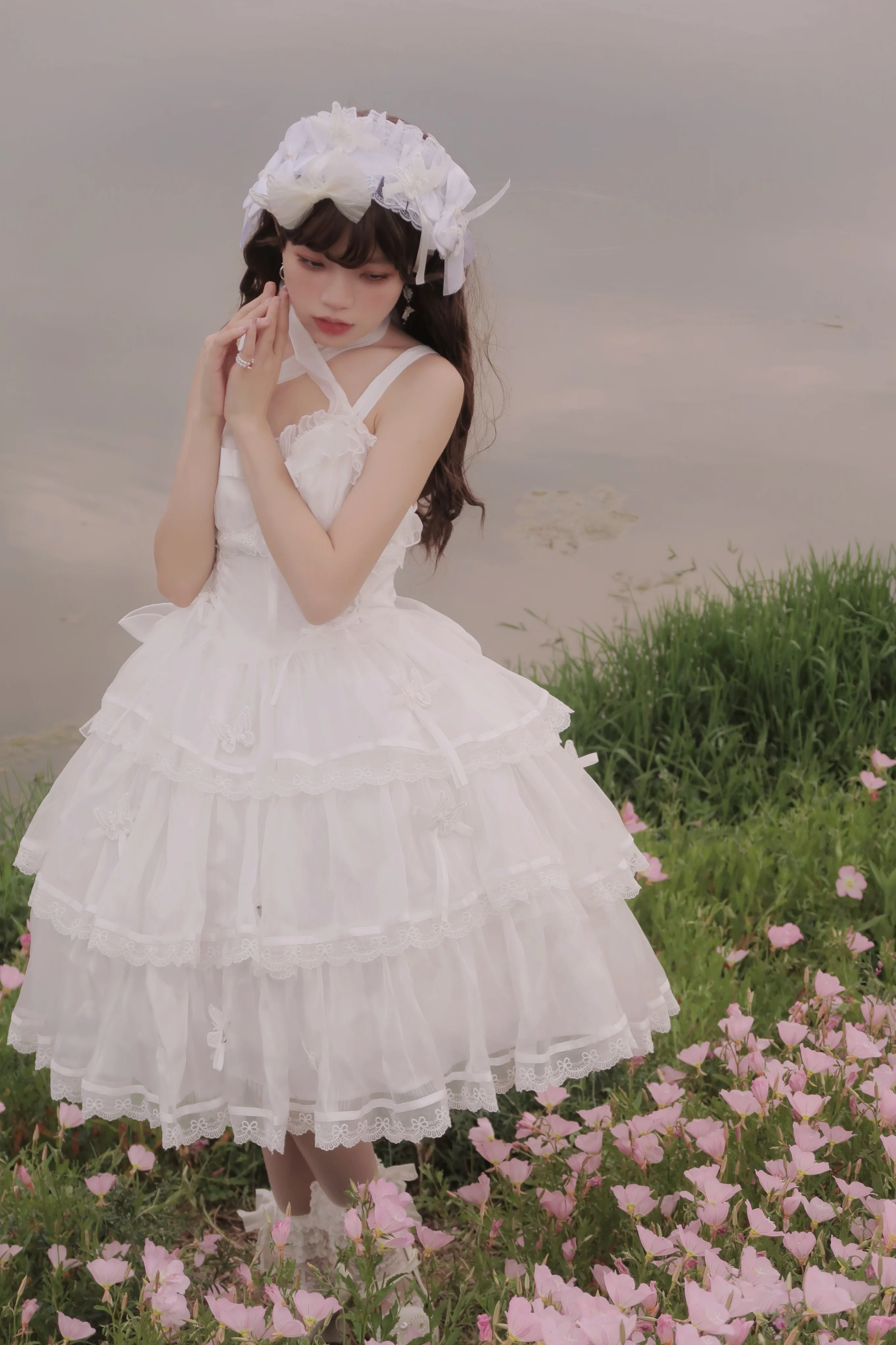 MEEKWIND - Miss Flora - Light Bridal Lolita Dress Gauze OP and JSK - Image 6