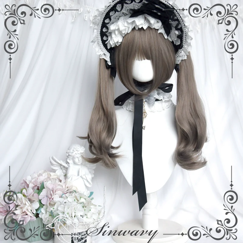 Sinwavy - Light Gothic Lolita Wig, Green-Toned Ash Grey - Image 2