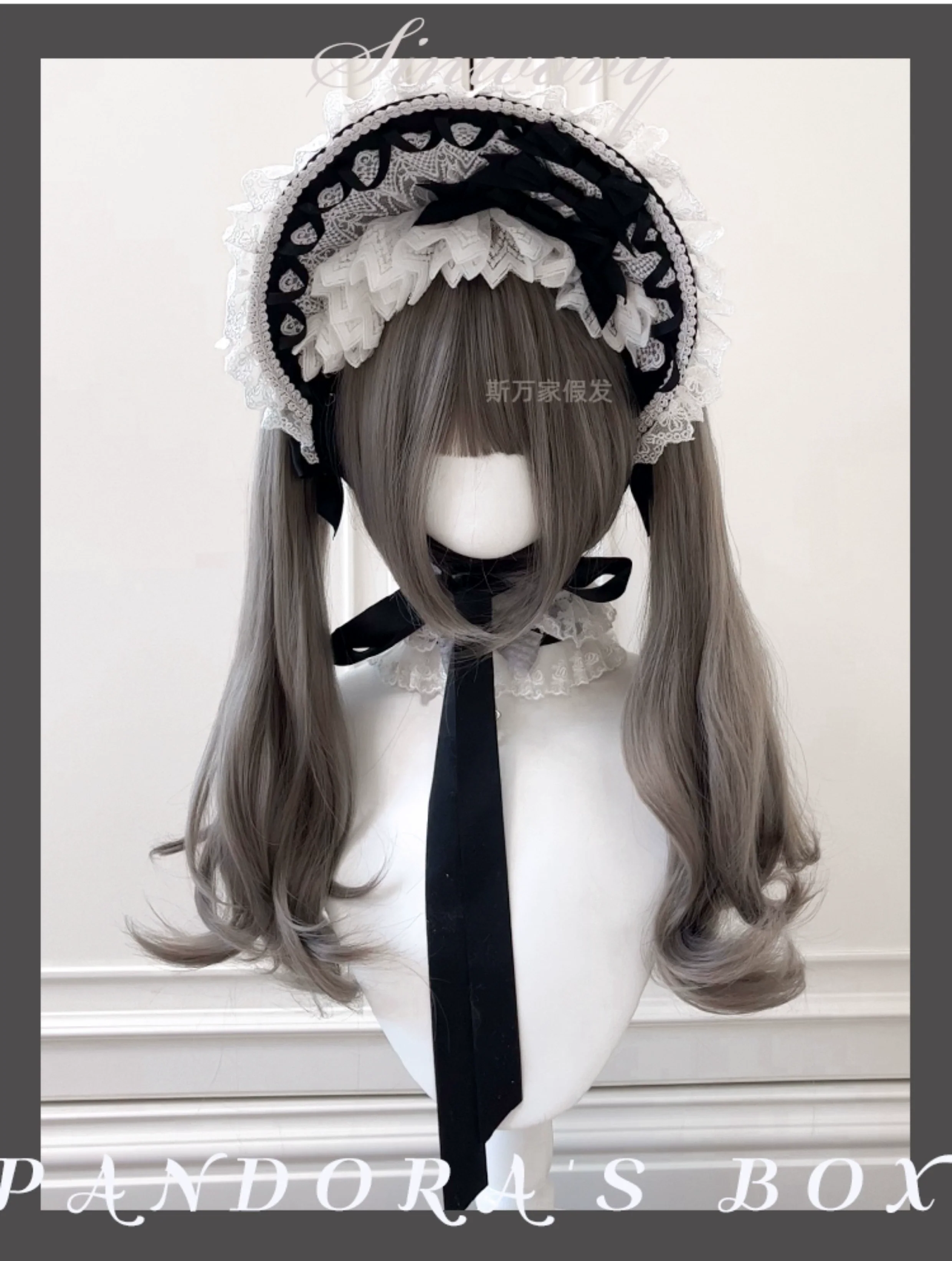 Sinwavy - Light Gothic Lolita Wig, Green-Toned Ash Grey - Image 5