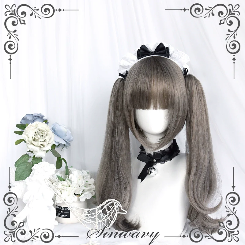 Sinwavy - Light Gothic Lolita Wig, Green-Toned Ash Grey - Image 6