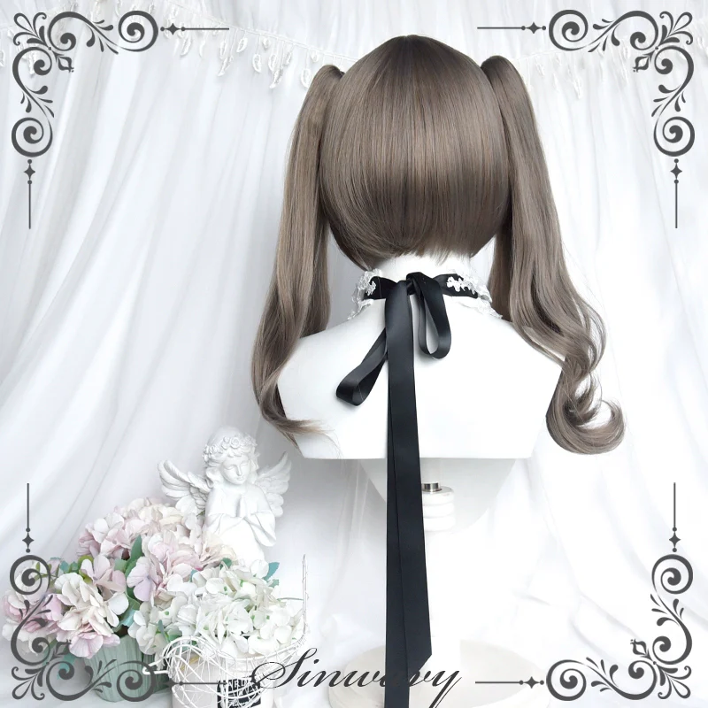 Sinwavy - Light Gothic Lolita Wig, Green-Toned Ash Grey - Image 7