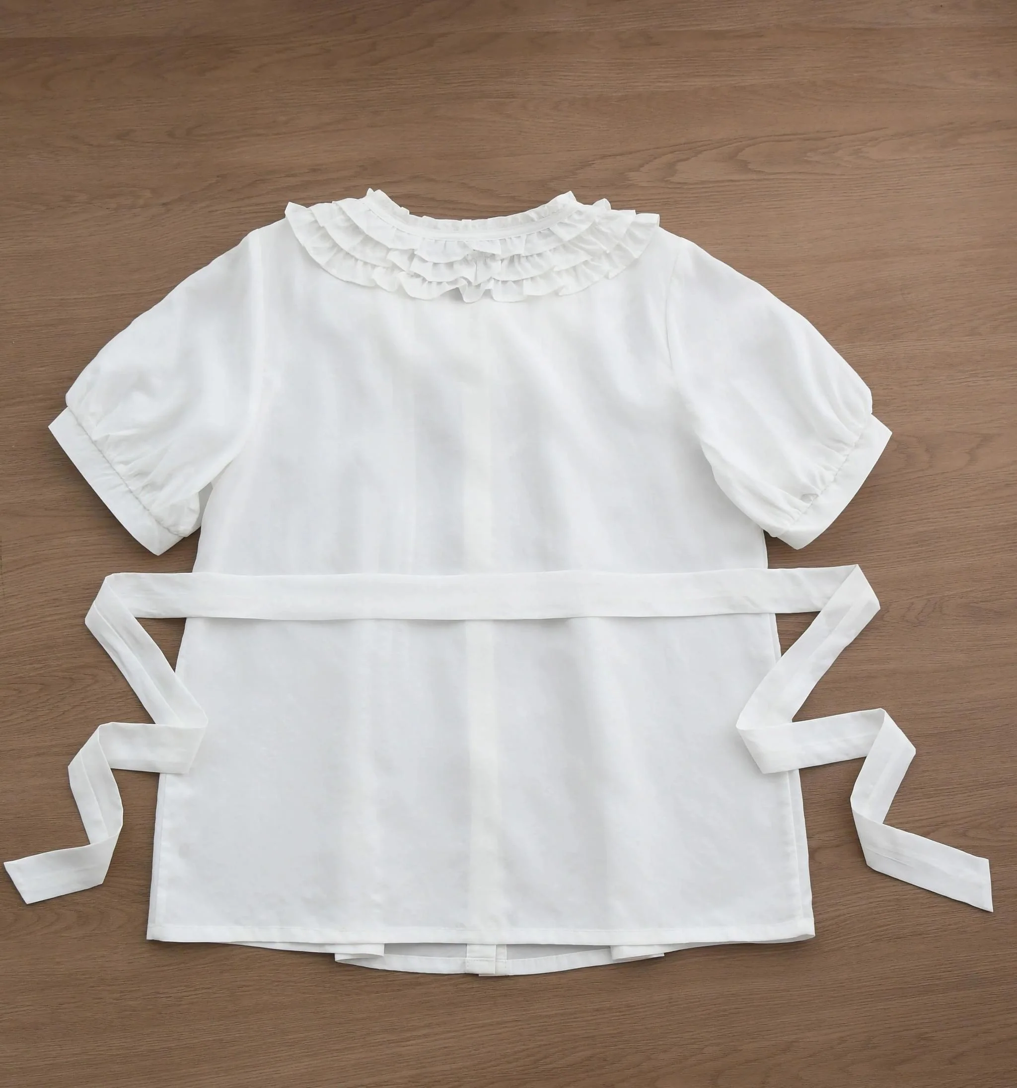 Vernal Stream - Lightweight Kawaii Lolita Blouse, Detachable Waist Tie - Image 13