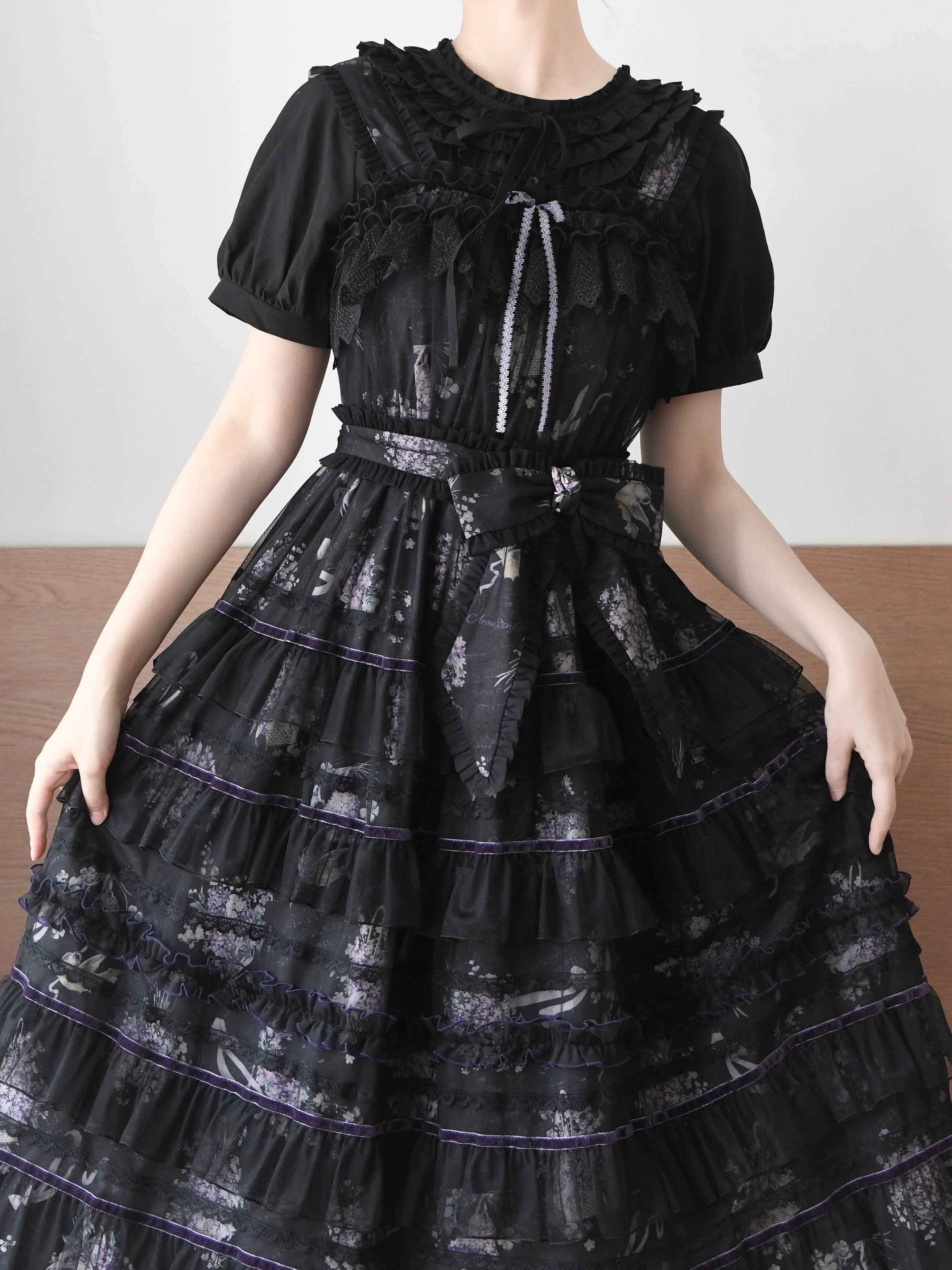 Vernal Stream - Lightweight Kawaii Lolita Blouse, Detachable Waist Tie - Image 16