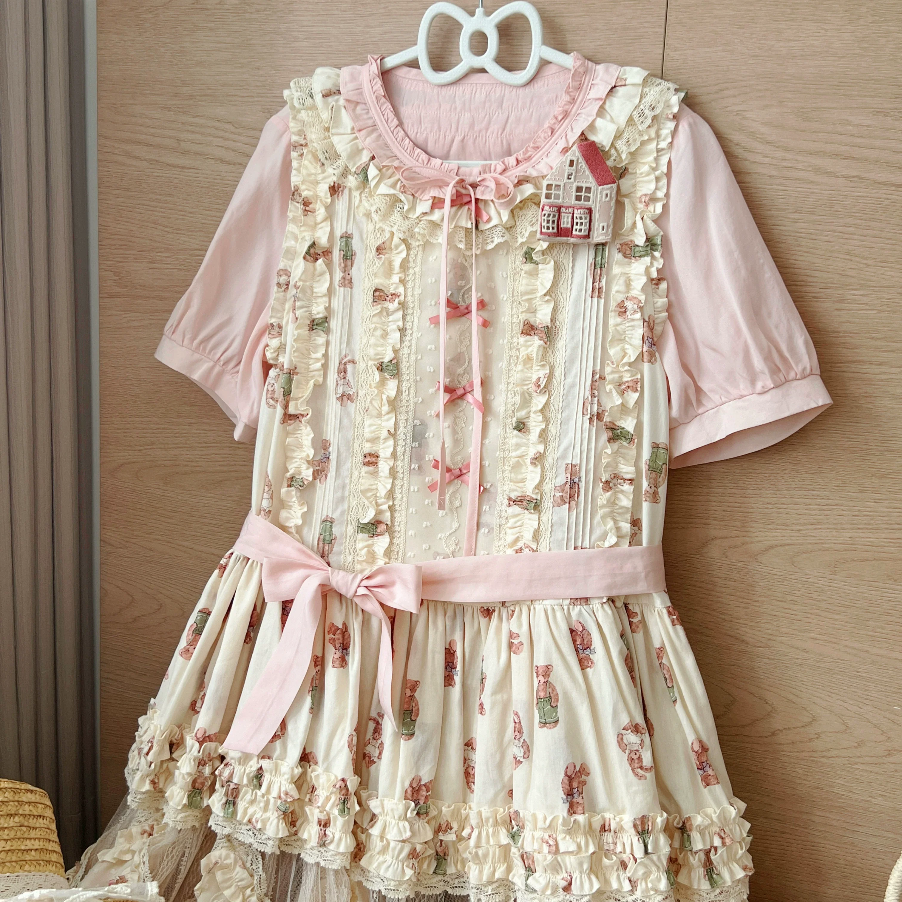 Vernal Stream - Lightweight Kawaii Lolita Blouse, Detachable Waist Tie - Image 17