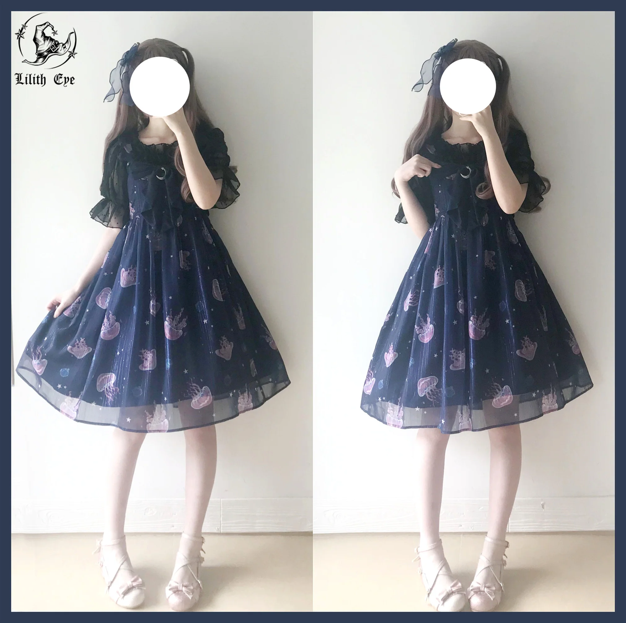 Jellyfish Meteor - Chiffon Fairy Jellyfish Printed Lolita JSK - Image 14