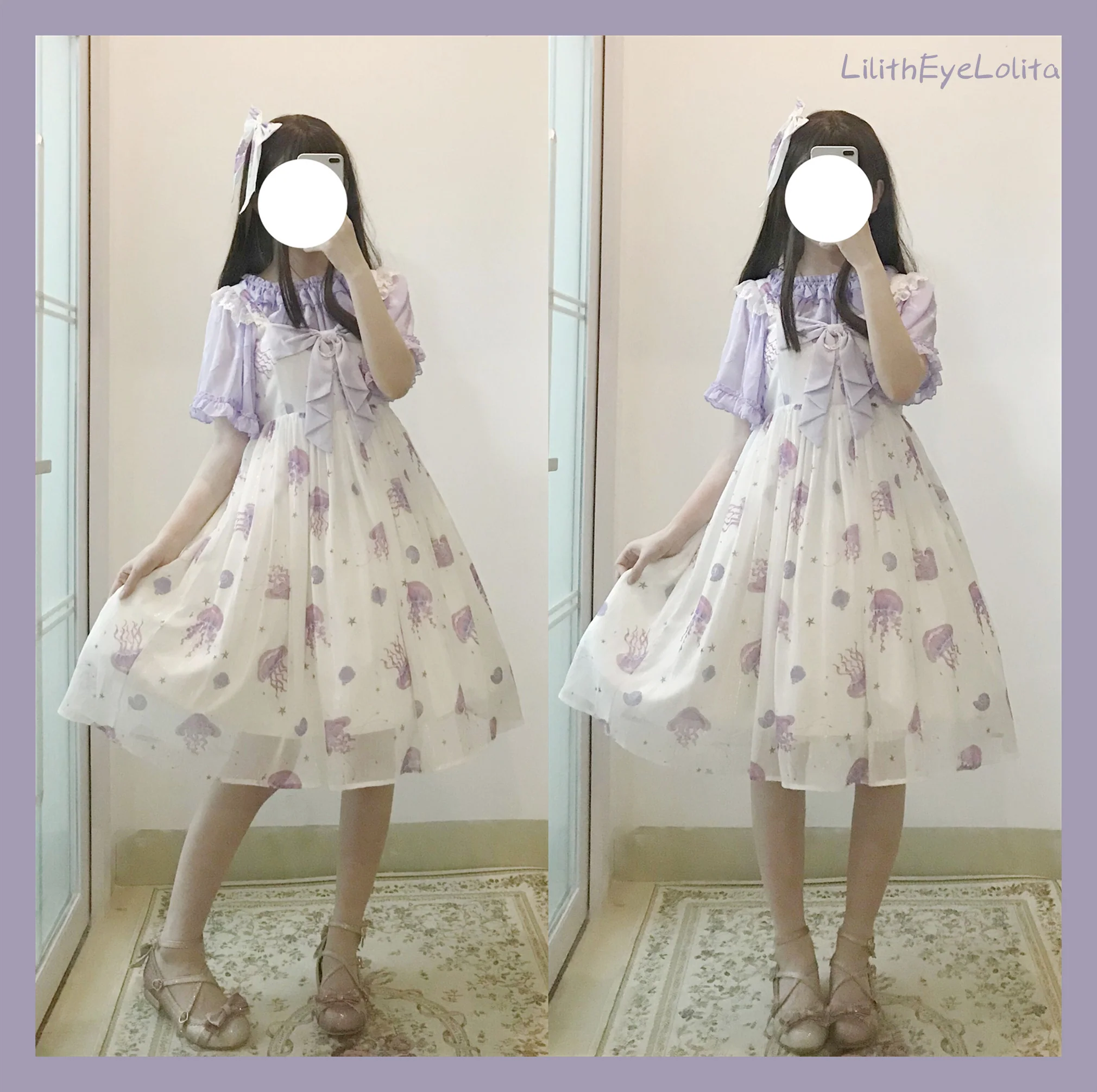 Jellyfish Meteor - Chiffon Fairy Jellyfish Printed Lolita JSK - Image 15