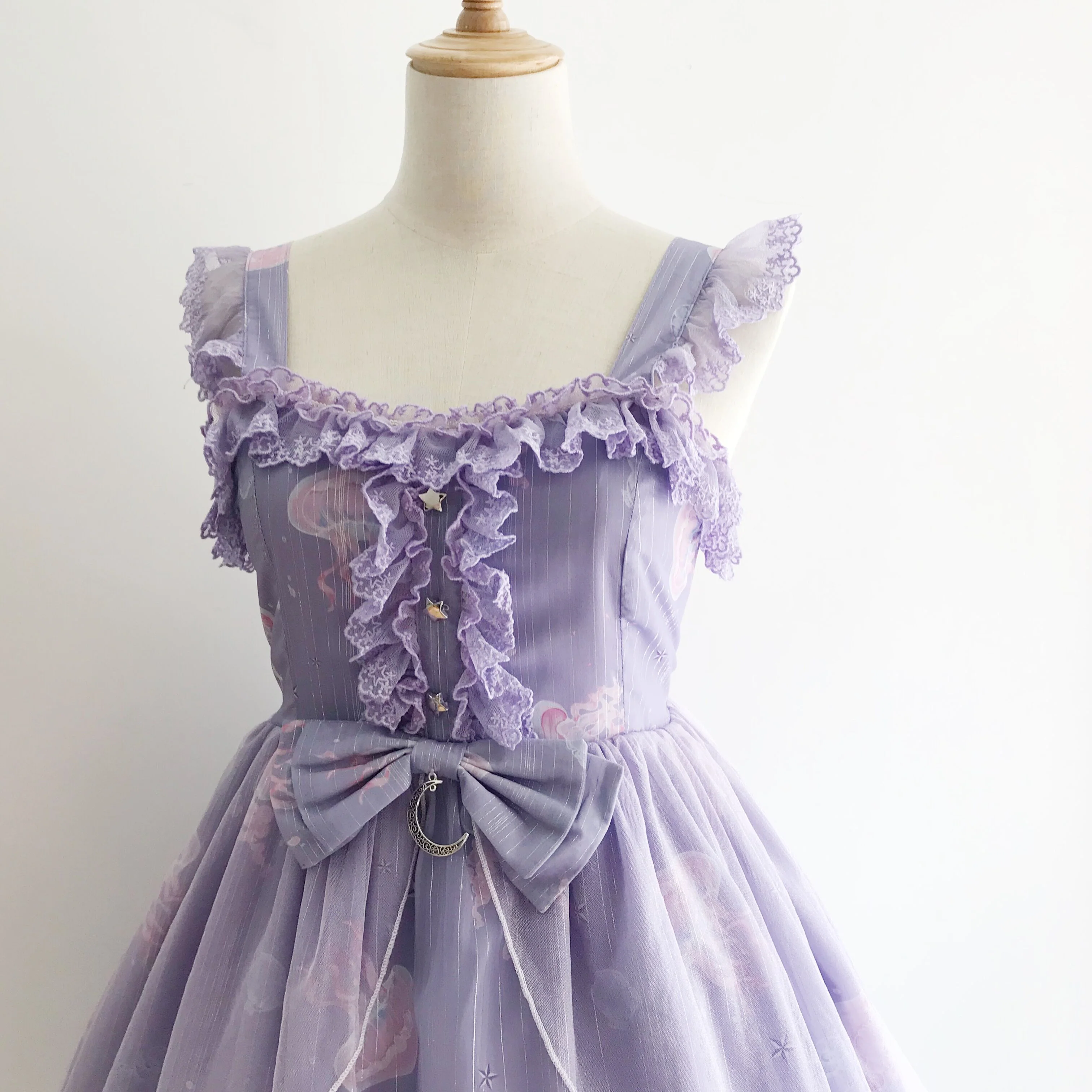Jellyfish Meteor - Chiffon Fairy Jellyfish Printed Lolita JSK - Image 17