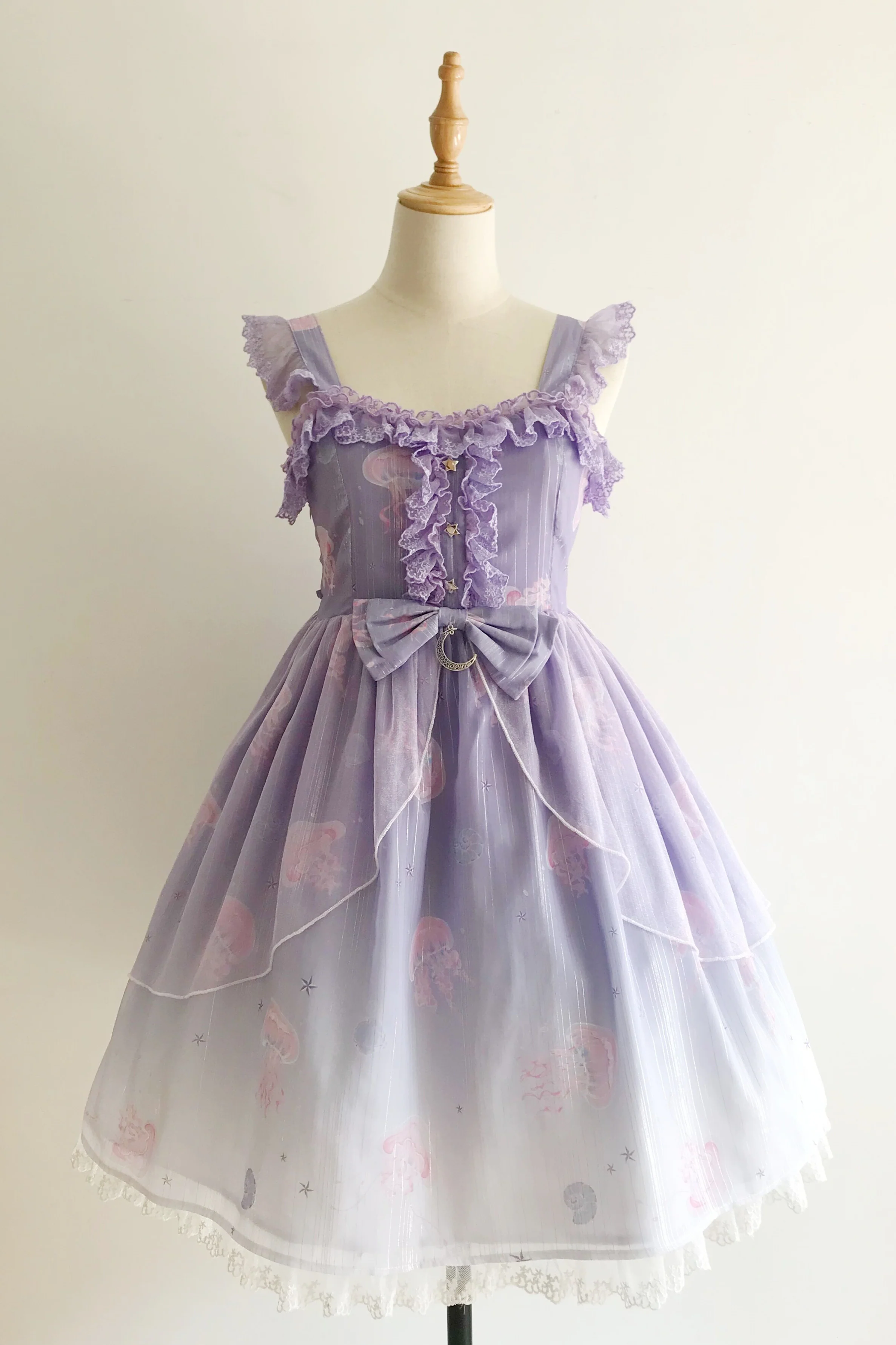 Jellyfish Meteor - Chiffon Fairy Jellyfish Printed Lolita JSK - Image 21