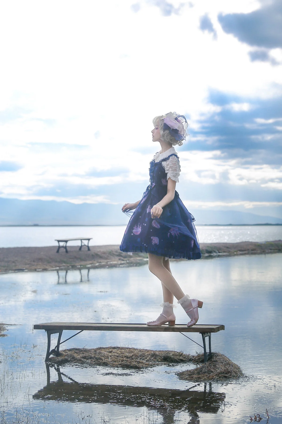 Jellyfish Meteor - Chiffon Fairy Jellyfish Printed Lolita JSK - Image 5