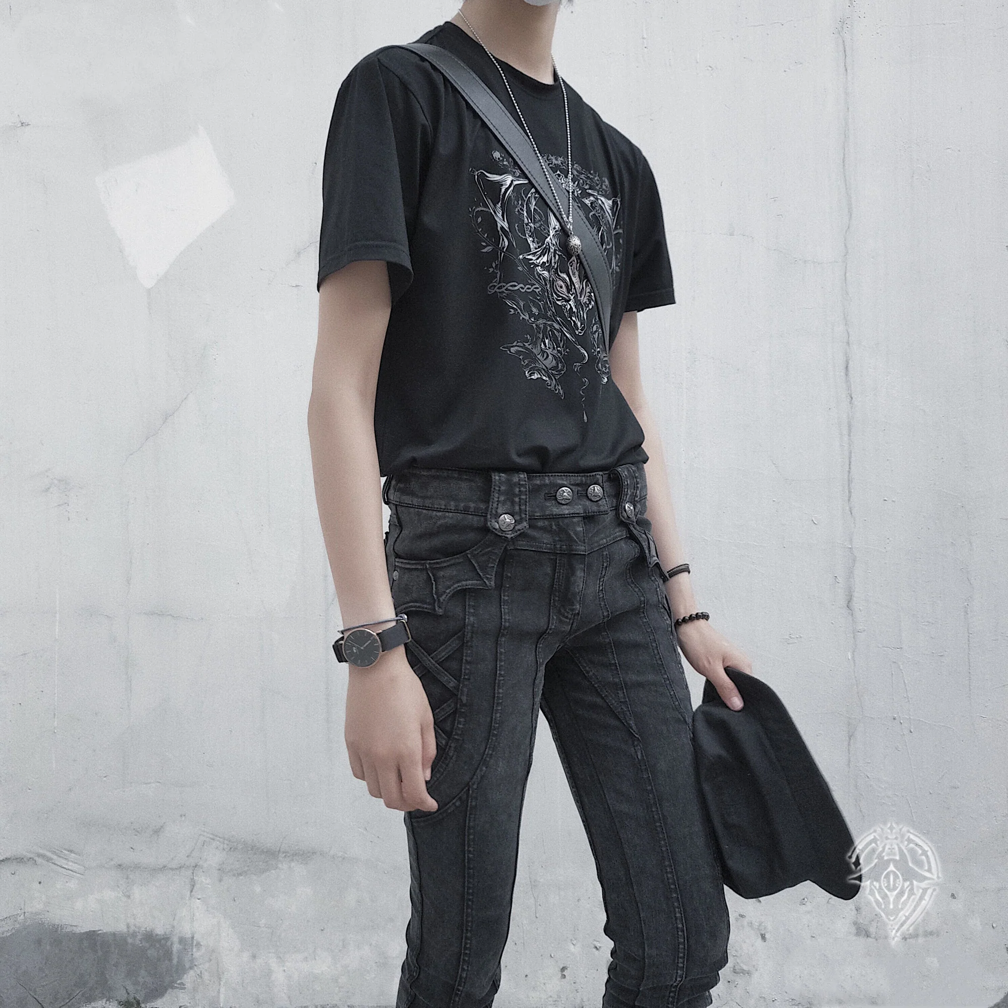 Arca et Ovis - Little Devil - Gothic Lolita Pants High Resilience Ouji Jeans - Image 3