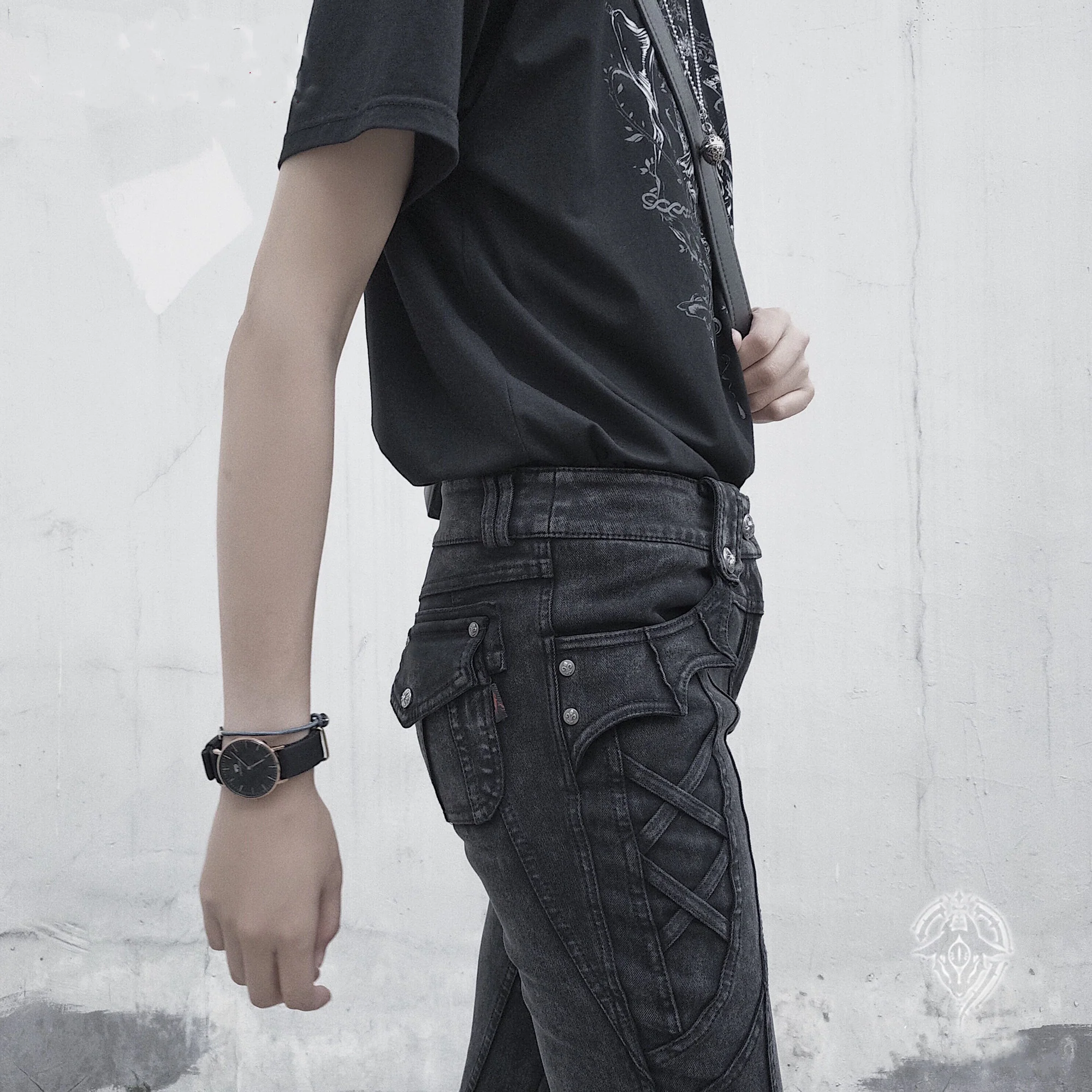 Arca et Ovis - Little Devil - Gothic Lolita Pants High Resilience Ouji Jeans - Image 4