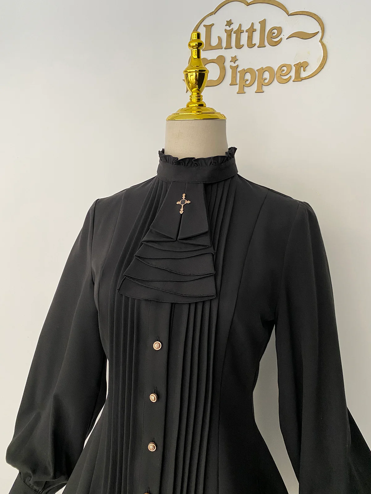 Elegant Lolita Mutton Sleeve Stand Collar Blouse - Image 10