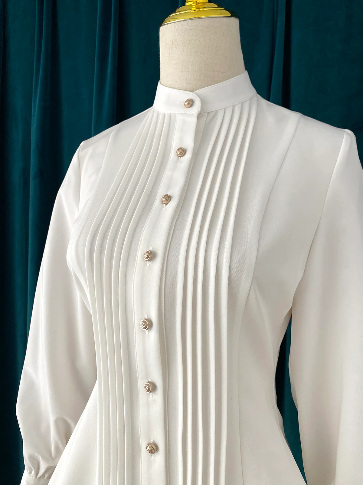 Elegant Lolita Mutton Sleeve Stand Collar Blouse - Image 13