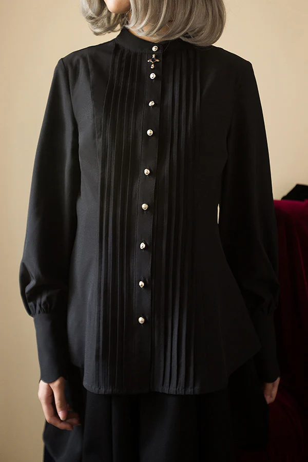 Elegant Lolita Mutton Sleeve Stand Collar Blouse - Image 26