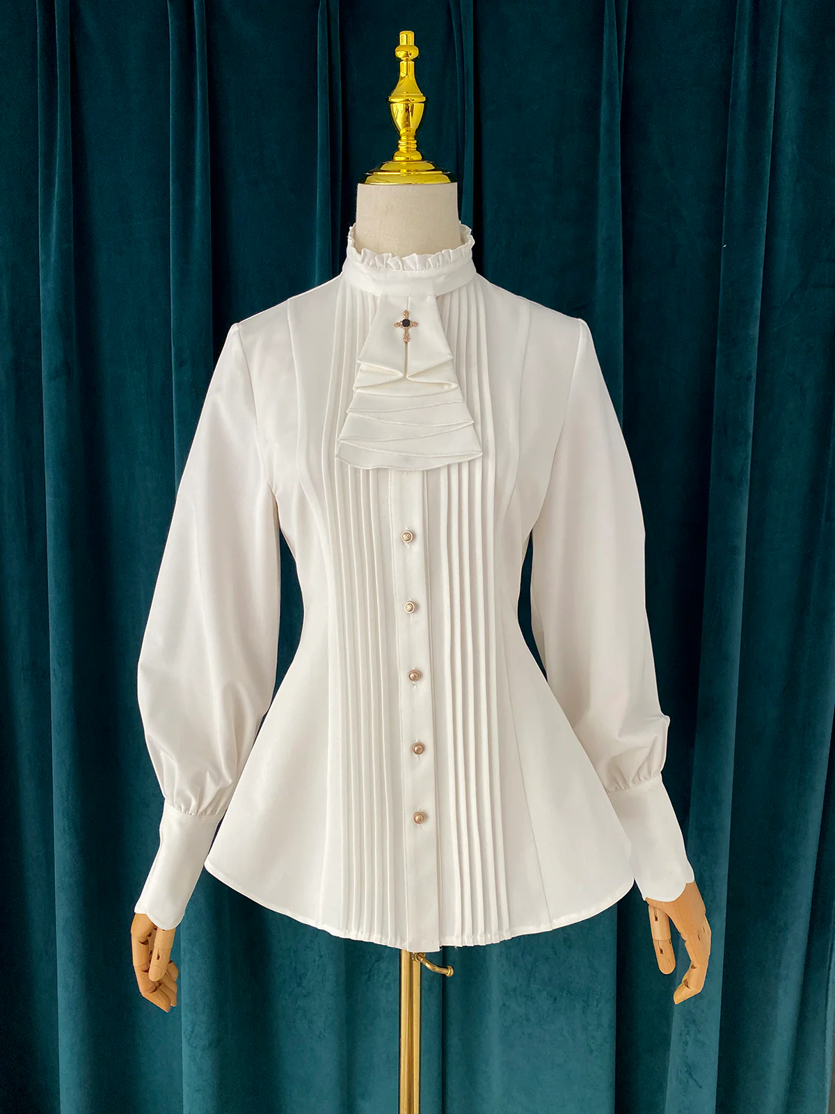 Elegant Lolita Mutton Sleeve Stand Collar Blouse - Image 28