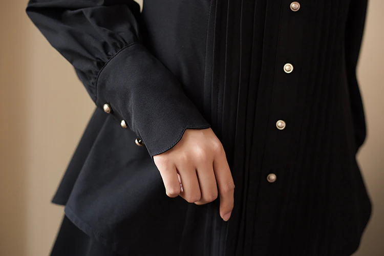 Elegant Lolita Mutton Sleeve Stand Collar Blouse - Image 6