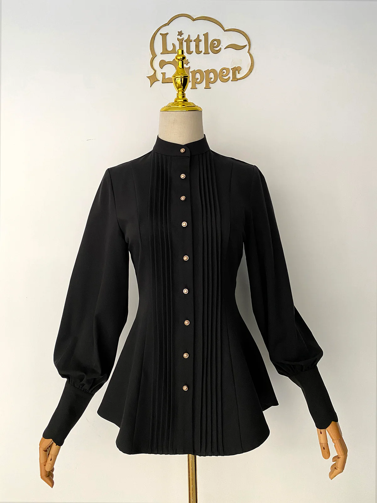 Elegant Lolita Mutton Sleeve Stand Collar Blouse - Image 7