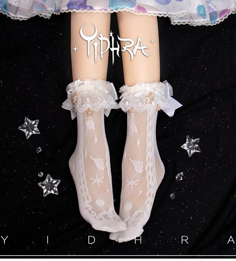 Yidhra - Lolita Ankle Socks Detachable Sock Cuffs With Bow/Pendant - Image 3