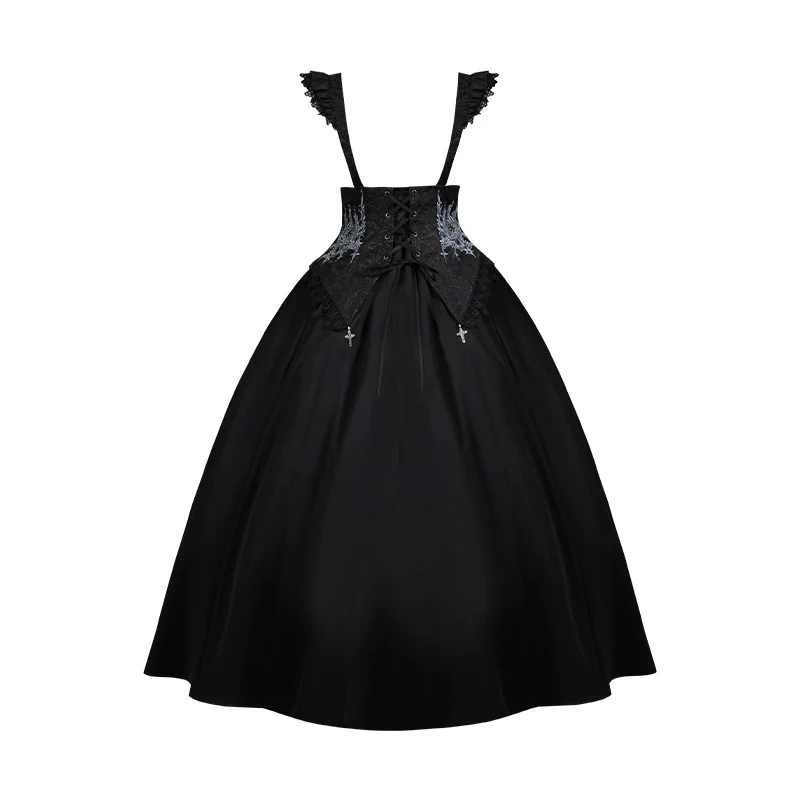 With PUJI - Thorny Night - Gothic Lolita Bust-supporting Skirt With Removable&Adjustable Strap - Image 36