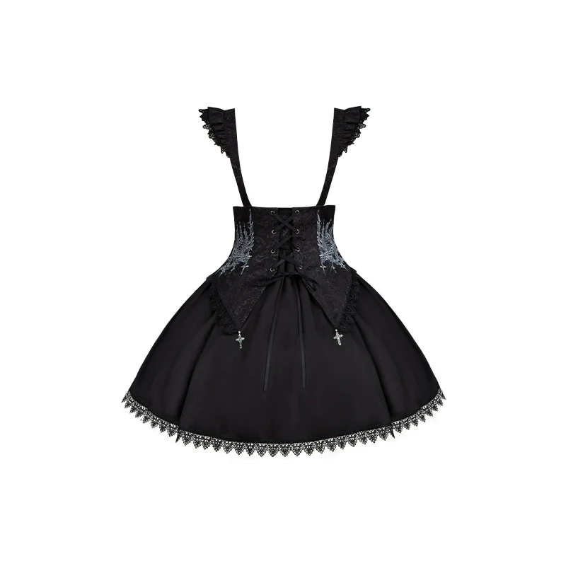 With PUJI - Thorny Night - Gothic Lolita Bust-supporting Skirt With Removable&Adjustable Strap - Image 37