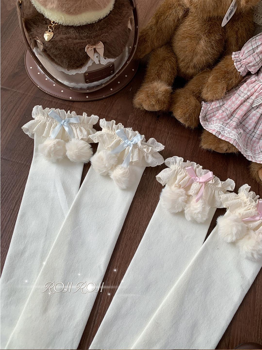 Roji Roji - Lolita Calf & Over-Knee Socks, Pom-Pom Accents - Image 11
