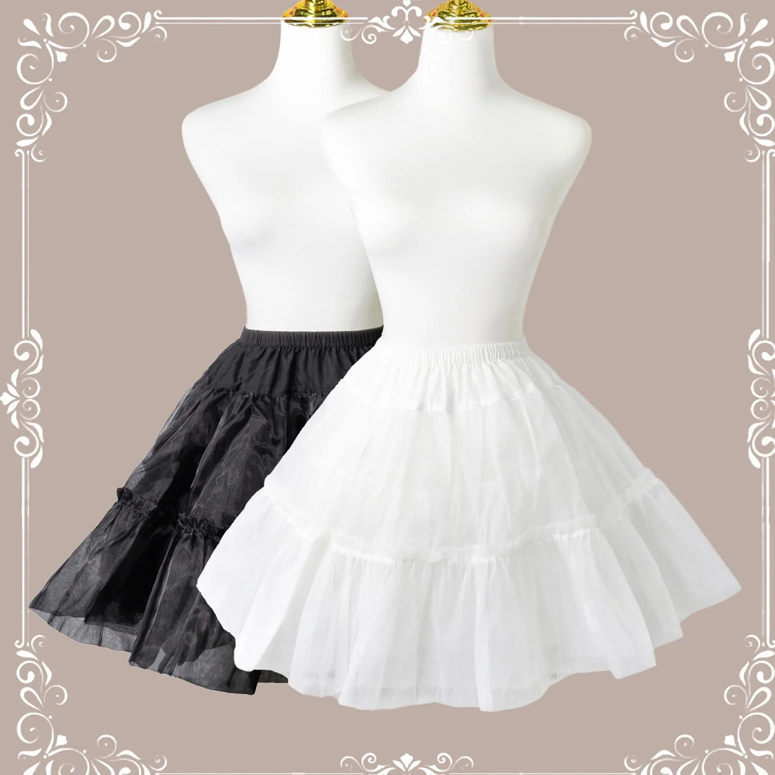 Mini A Line Lolita Petticoat, 18" (45cm) Length, Cotton Lining - Image 6