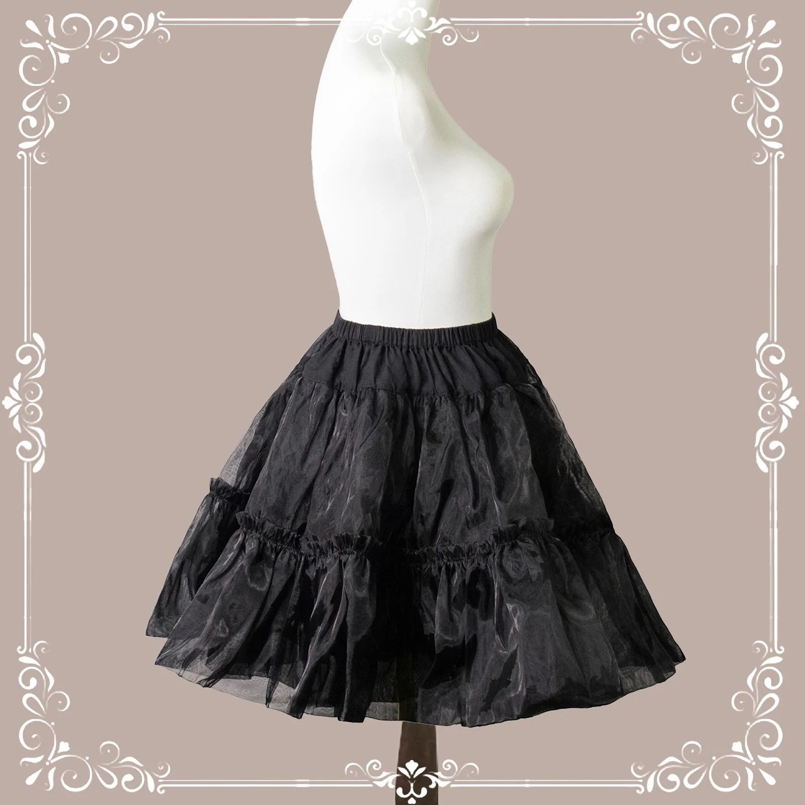 Mini A Line Lolita Petticoat, 18" (45cm) Length, Cotton Lining - Image 7